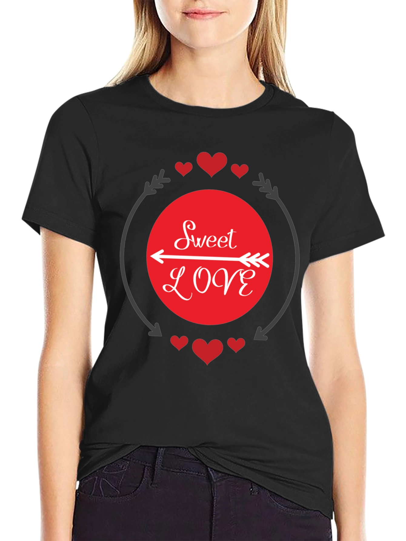 Sweet Love Graphic Tee - Black Casual Shirt