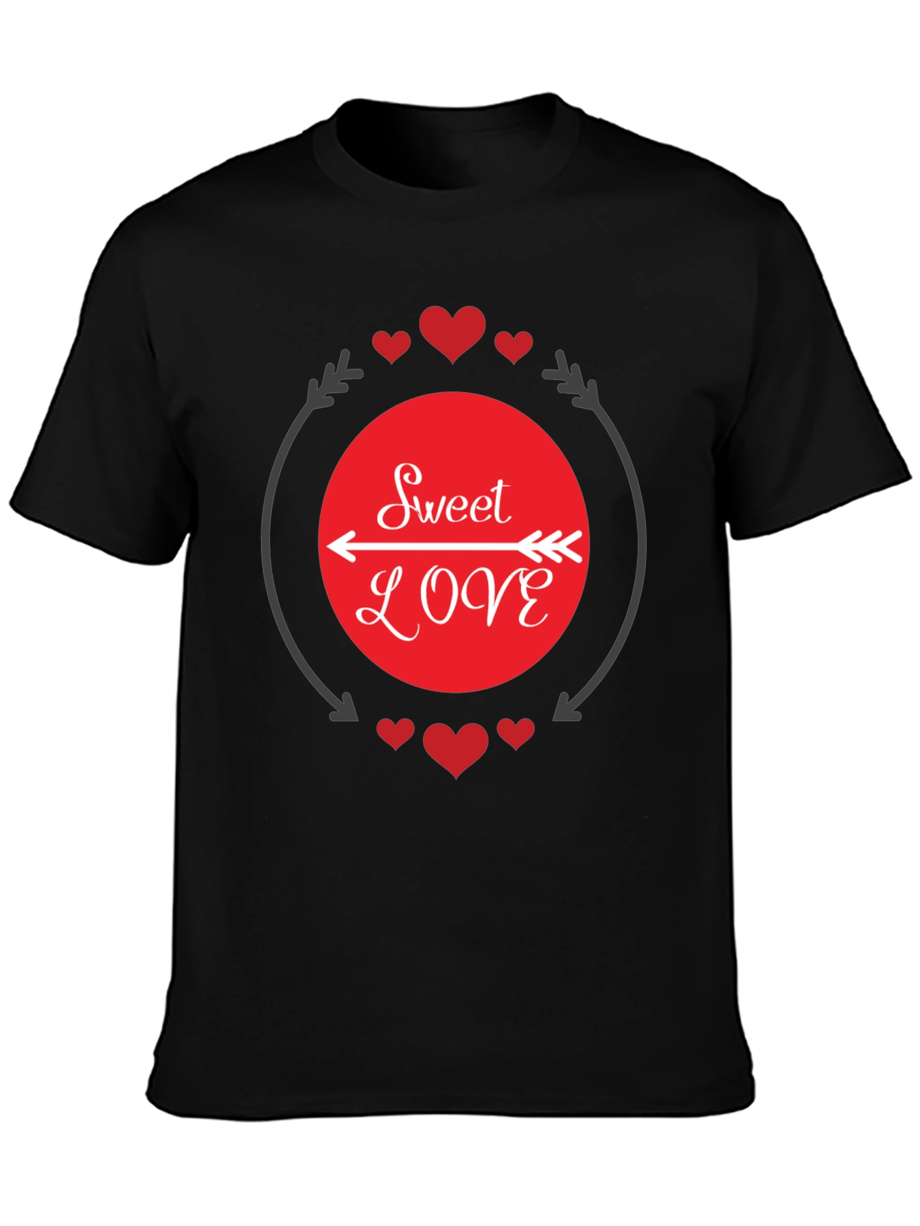Sweet Love Graphic Tee - Black Casual Shirt