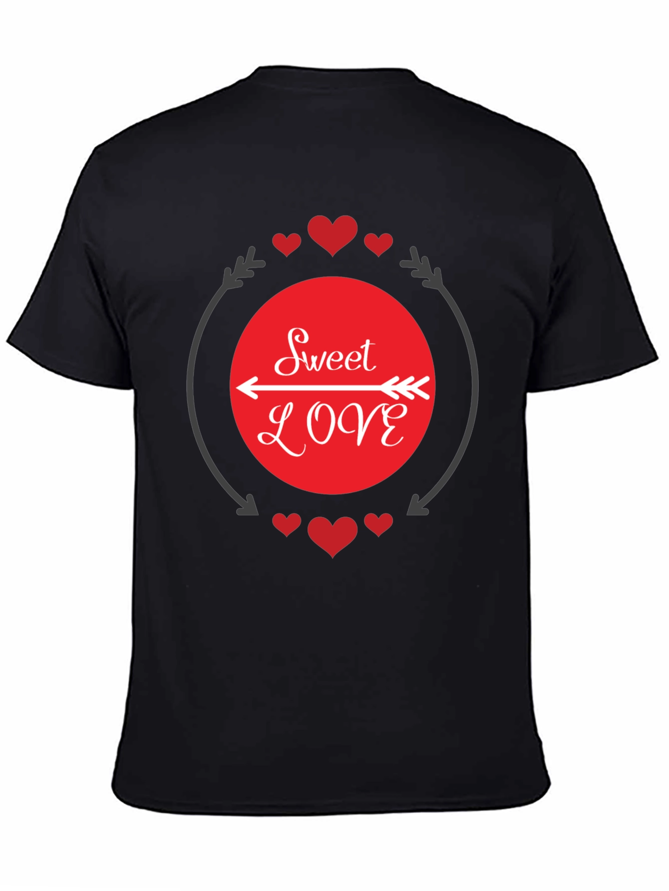 Sweet Love Graphic Tee - Black Casual Shirt