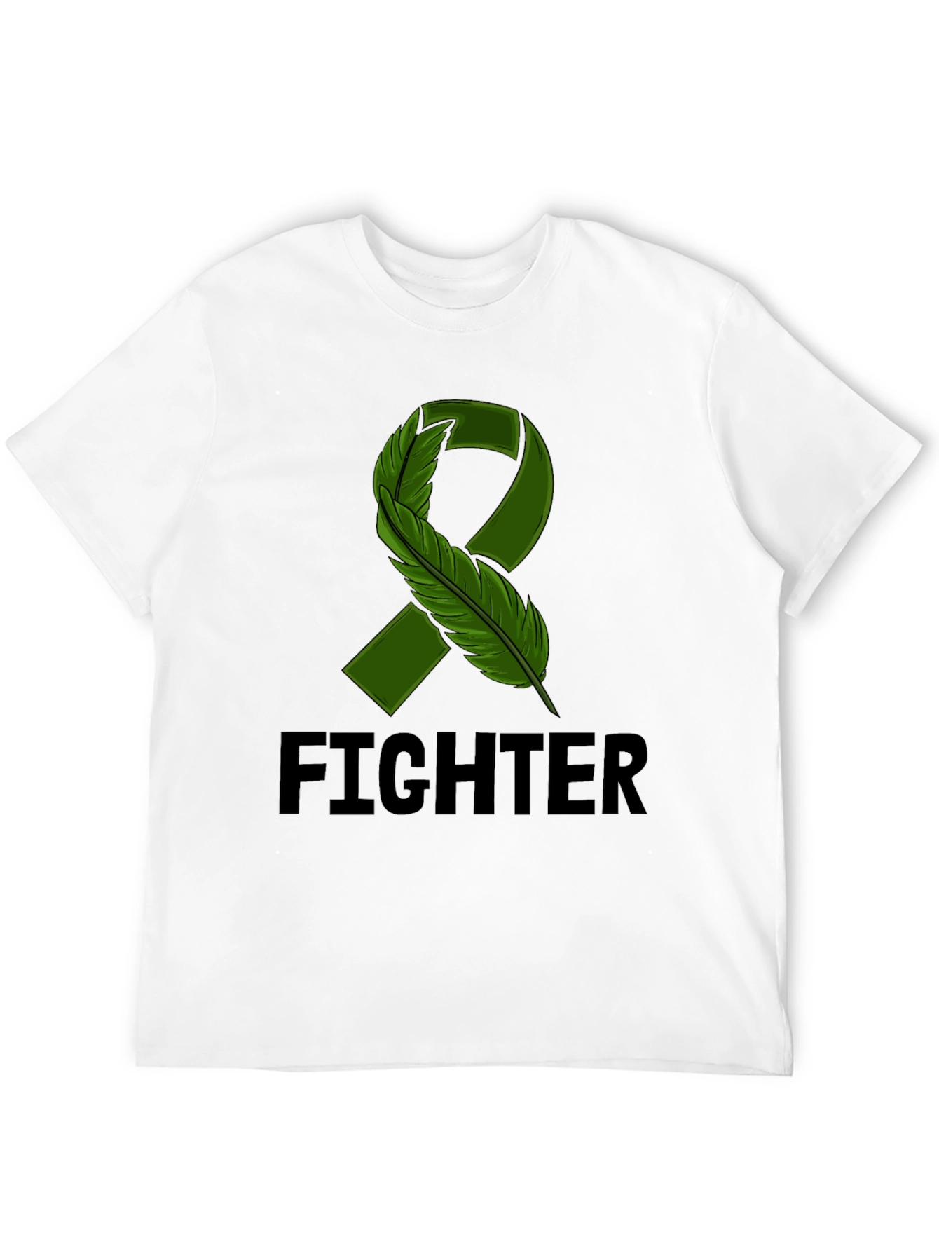 Fighter T-Shirt with Green Ribbon Graphic