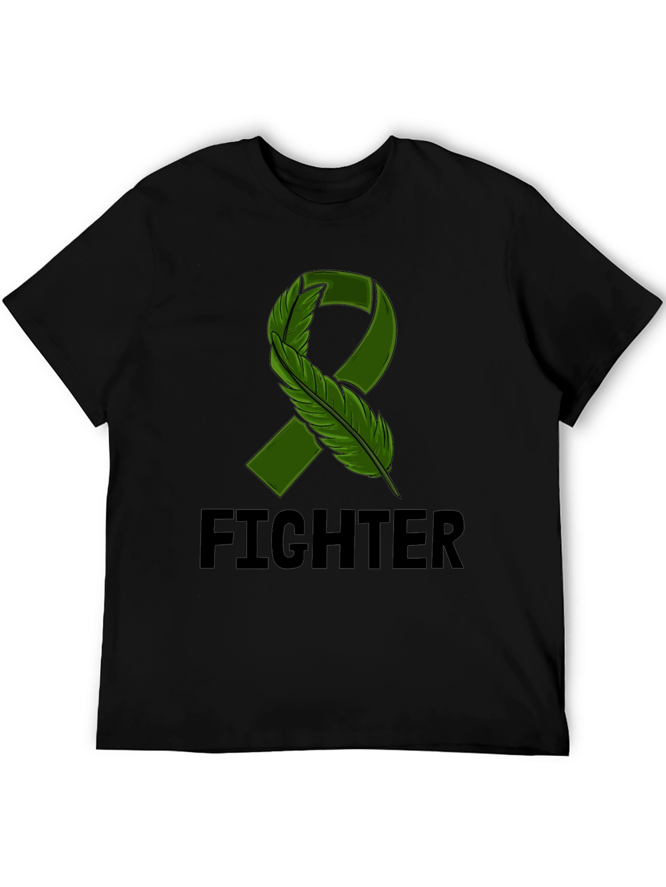 Fighter T-Shirt with Green Ribbon Graphic