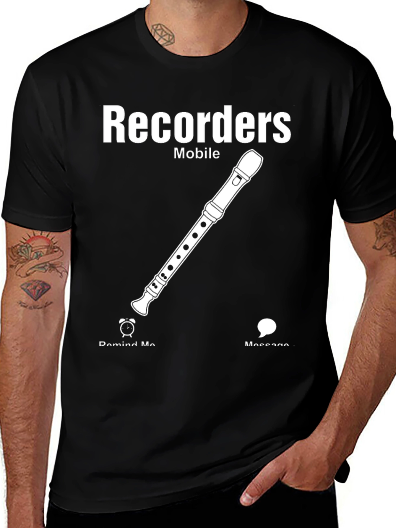 Recorder Mobile Black T-Shirt
