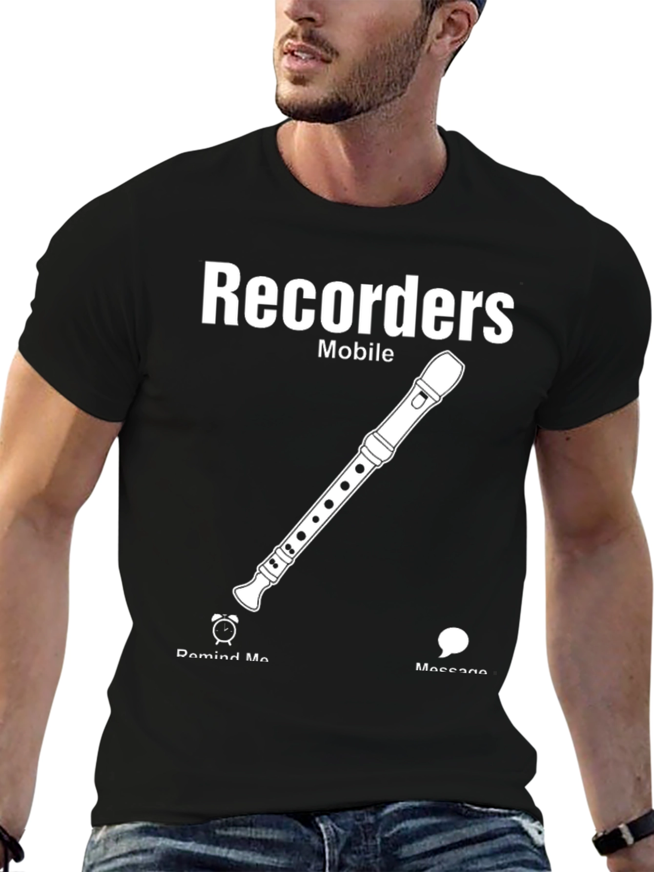 Recorder Mobile Black T-Shirt