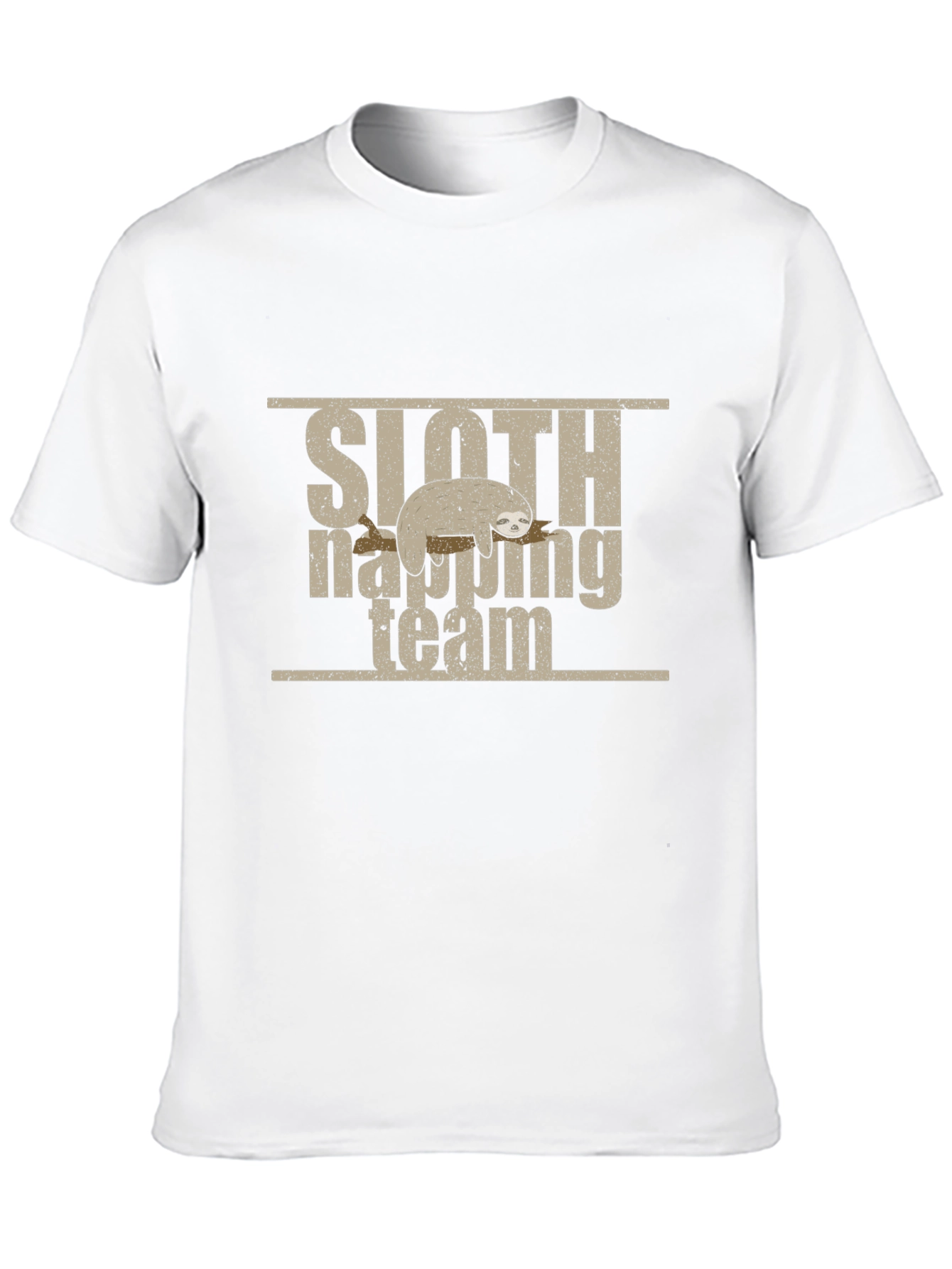 Sloth Napping Team Black Cotton Graphic T-Shirt