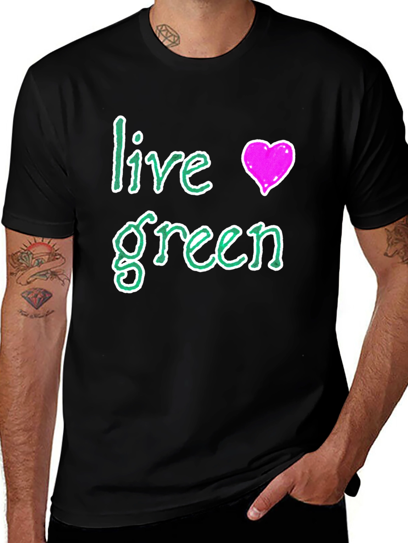 Live Green Tee - Eco-Friendly Cotton Blend