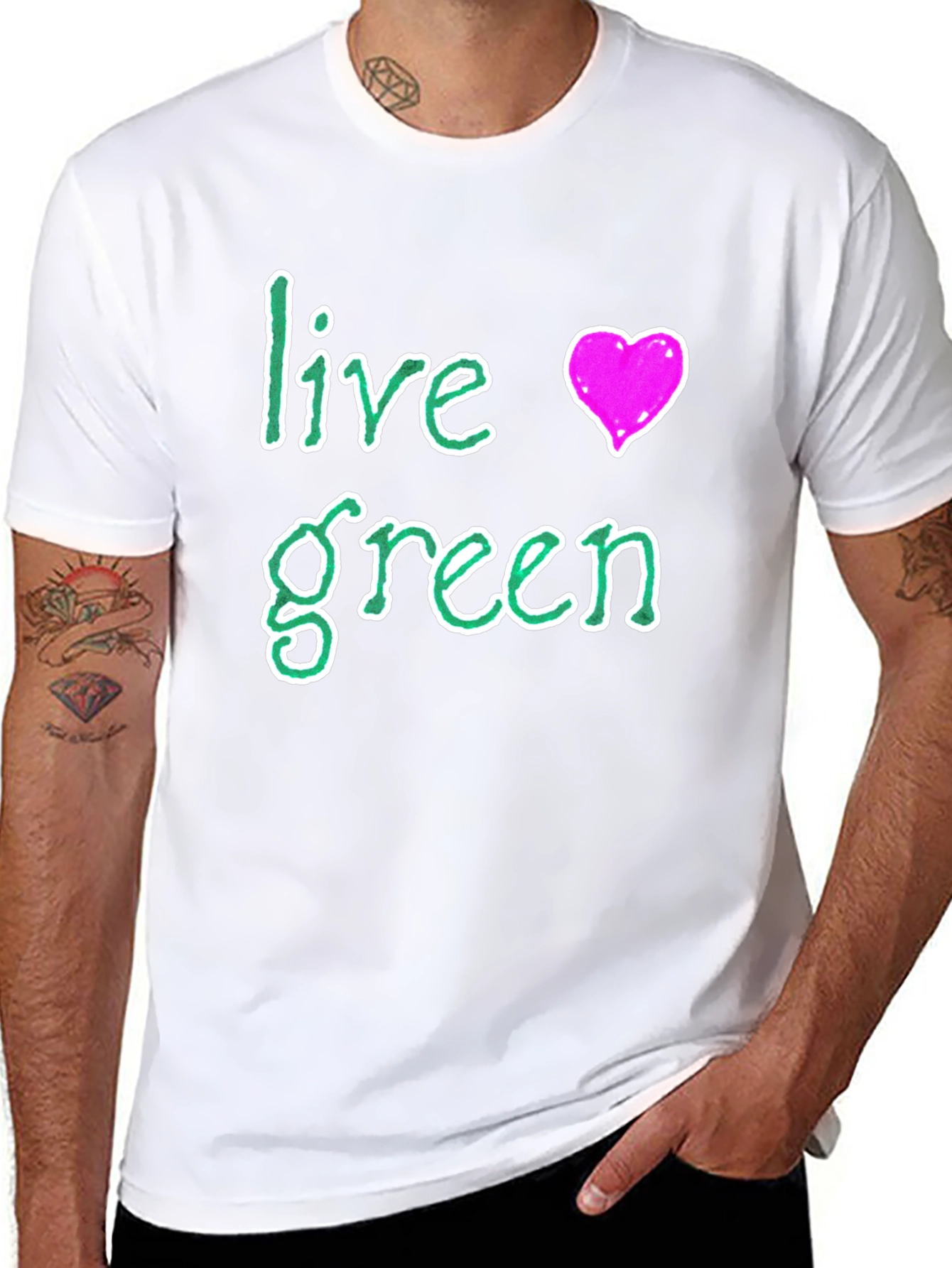 Live Green Tee - Eco-Friendly Cotton Blend