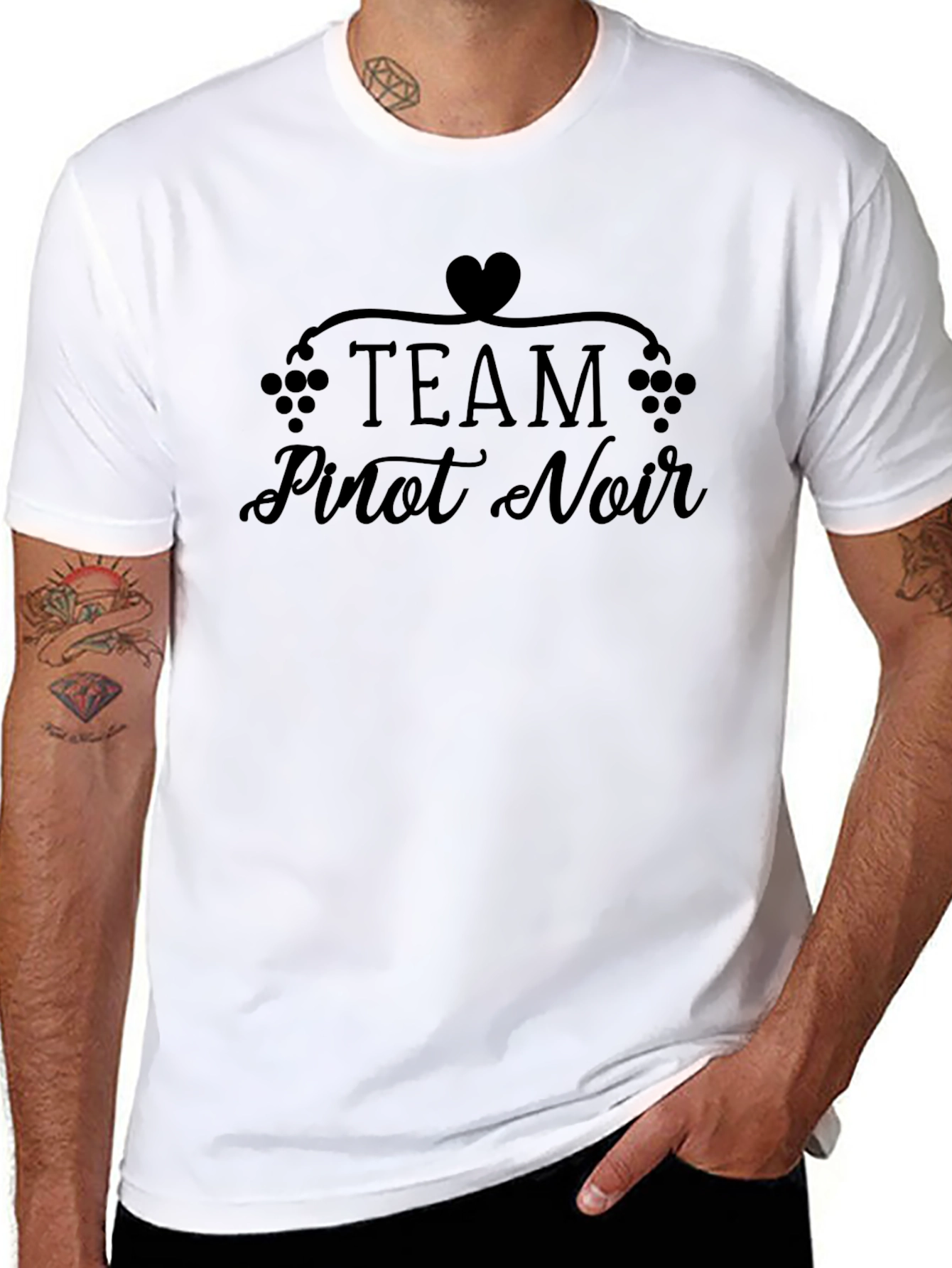 Team Pinot Noir Black Graphic T-Shirt