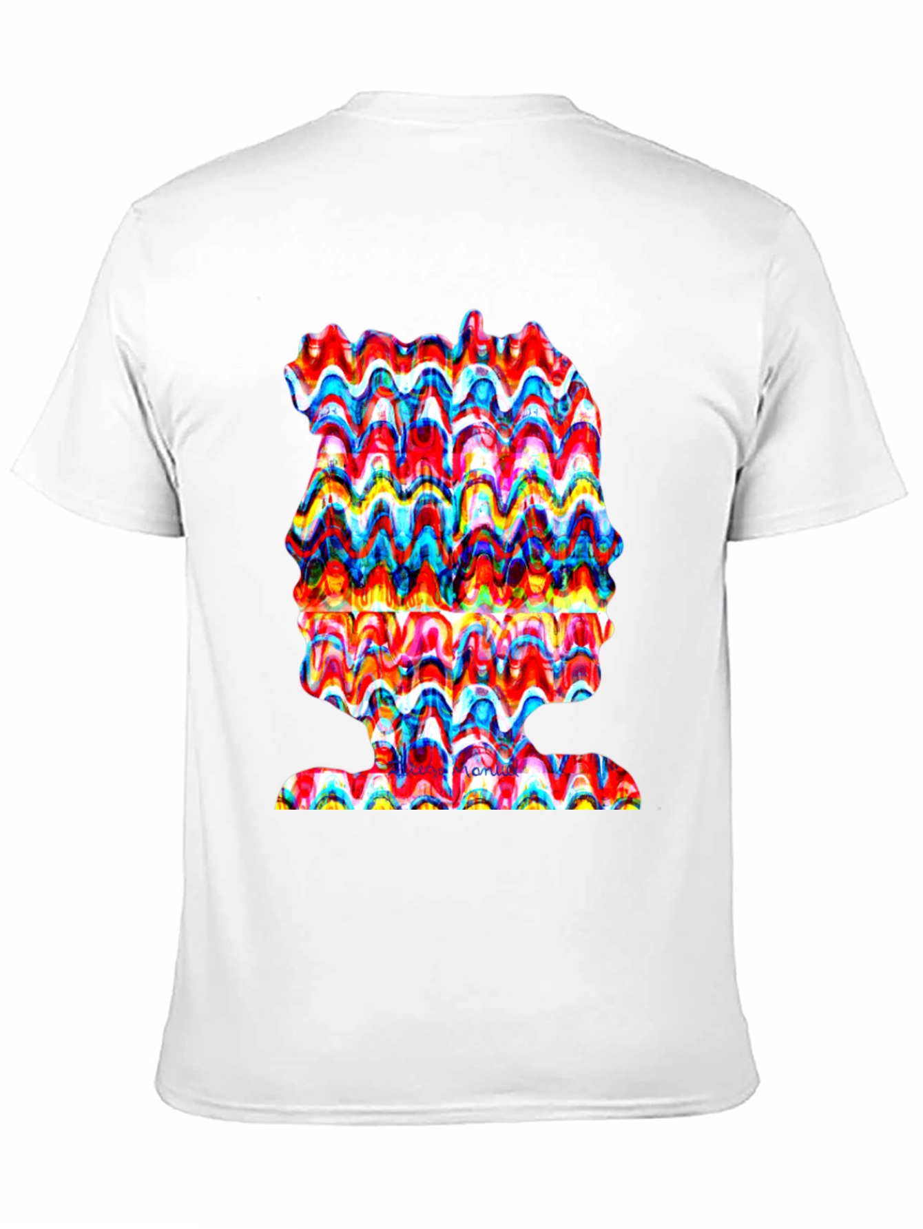 Abstract Wavy Art Tee - Unique Graphic Print Shirt