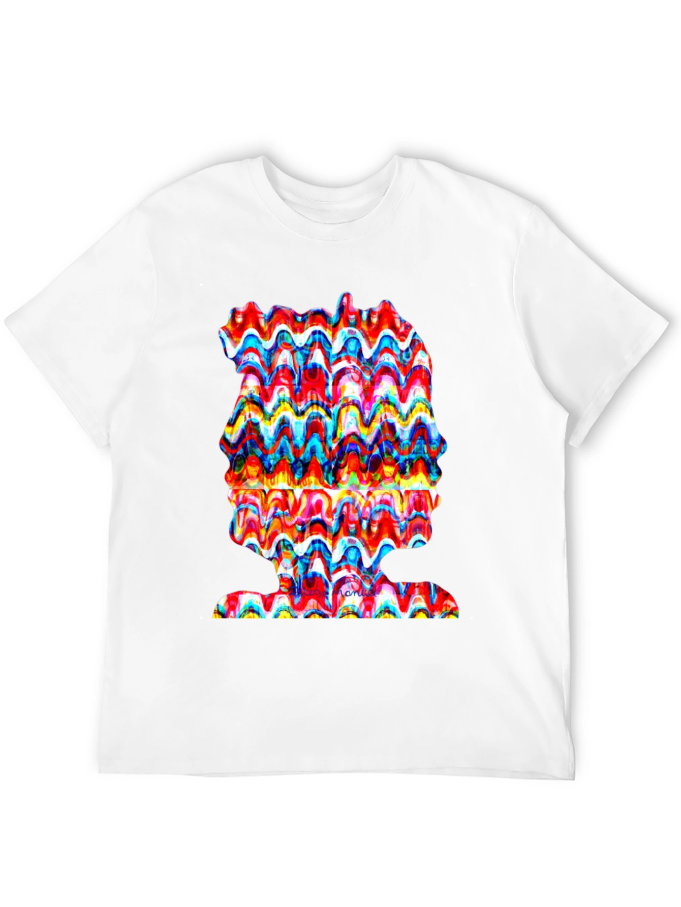 Abstract Wavy Art Tee - Unique Graphic Print Shirt