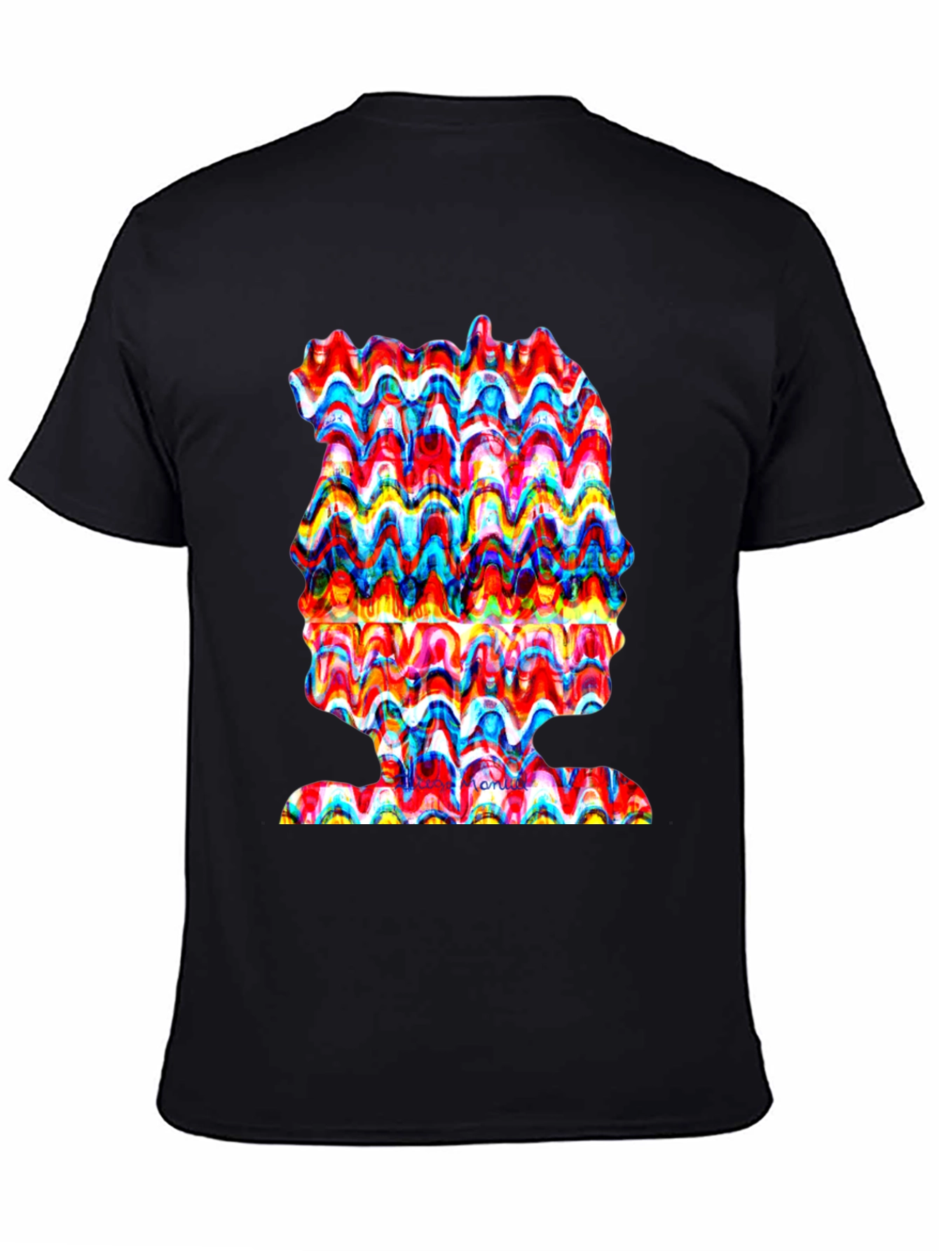 Abstract Wavy Art Tee - Unique Graphic Print Shirt