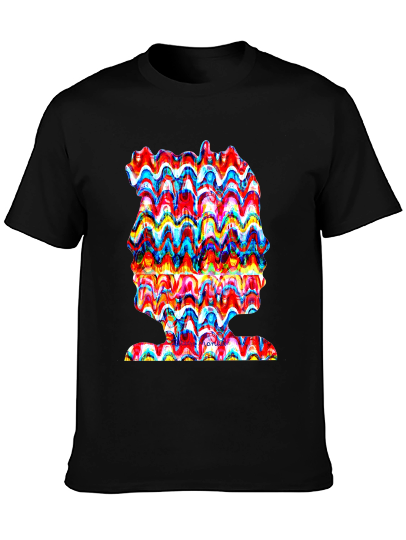 Abstract Wavy Art Tee - Unique Graphic Print Shirt