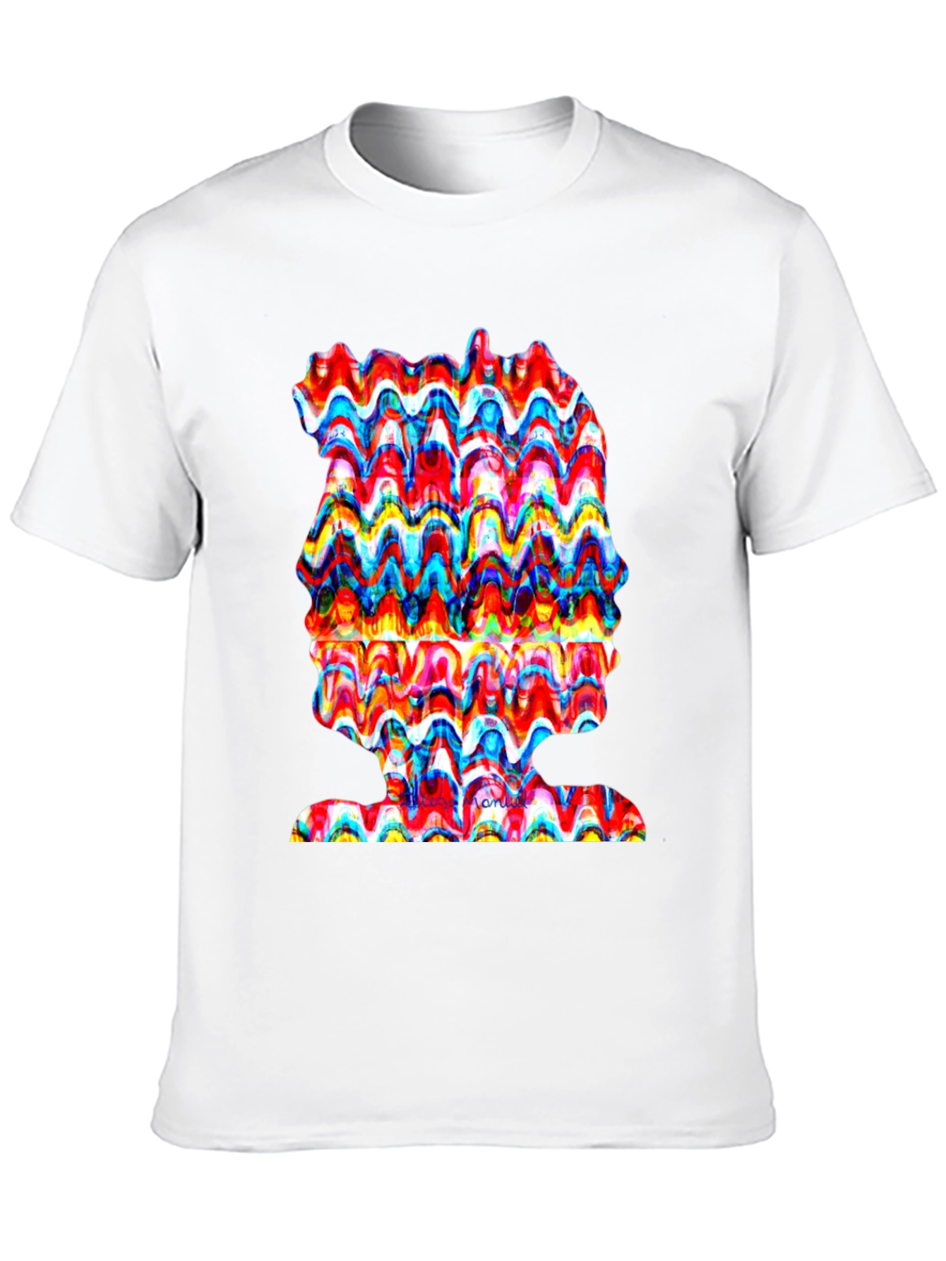 Abstract Wavy Art Tee - Unique Graphic Print Shirt
