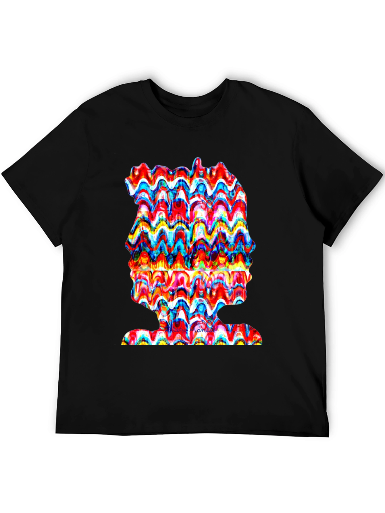 Abstract Wavy Art Tee - Unique Graphic Print Shirt