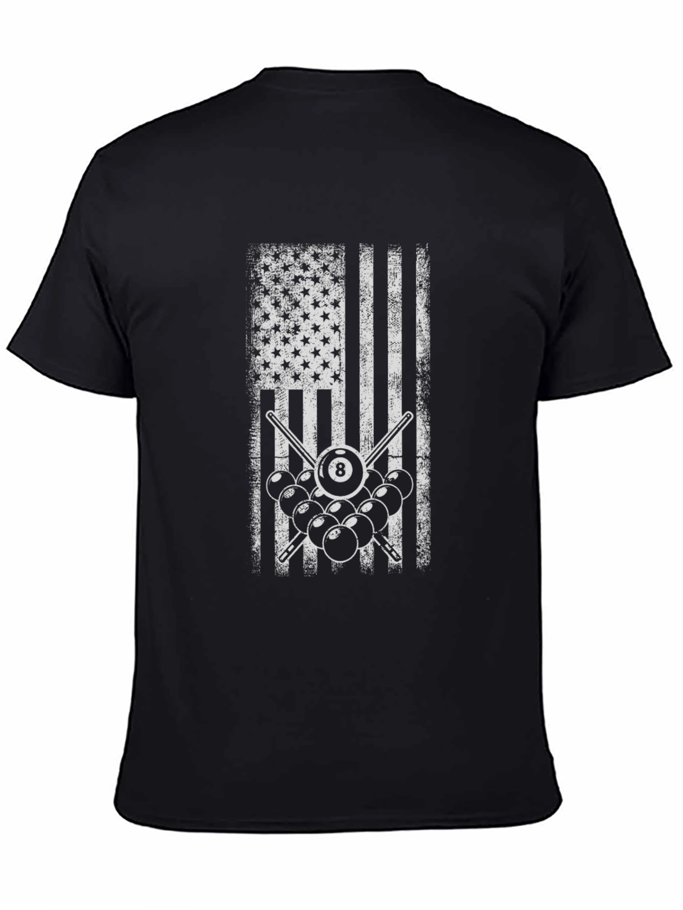 American Flag Billiards T-Shirt - 8 Ball Pool Tee