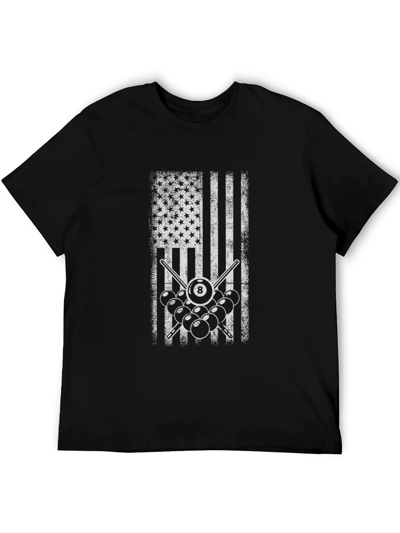 American Flag Billiards T-Shirt - 8 Ball Pool Tee