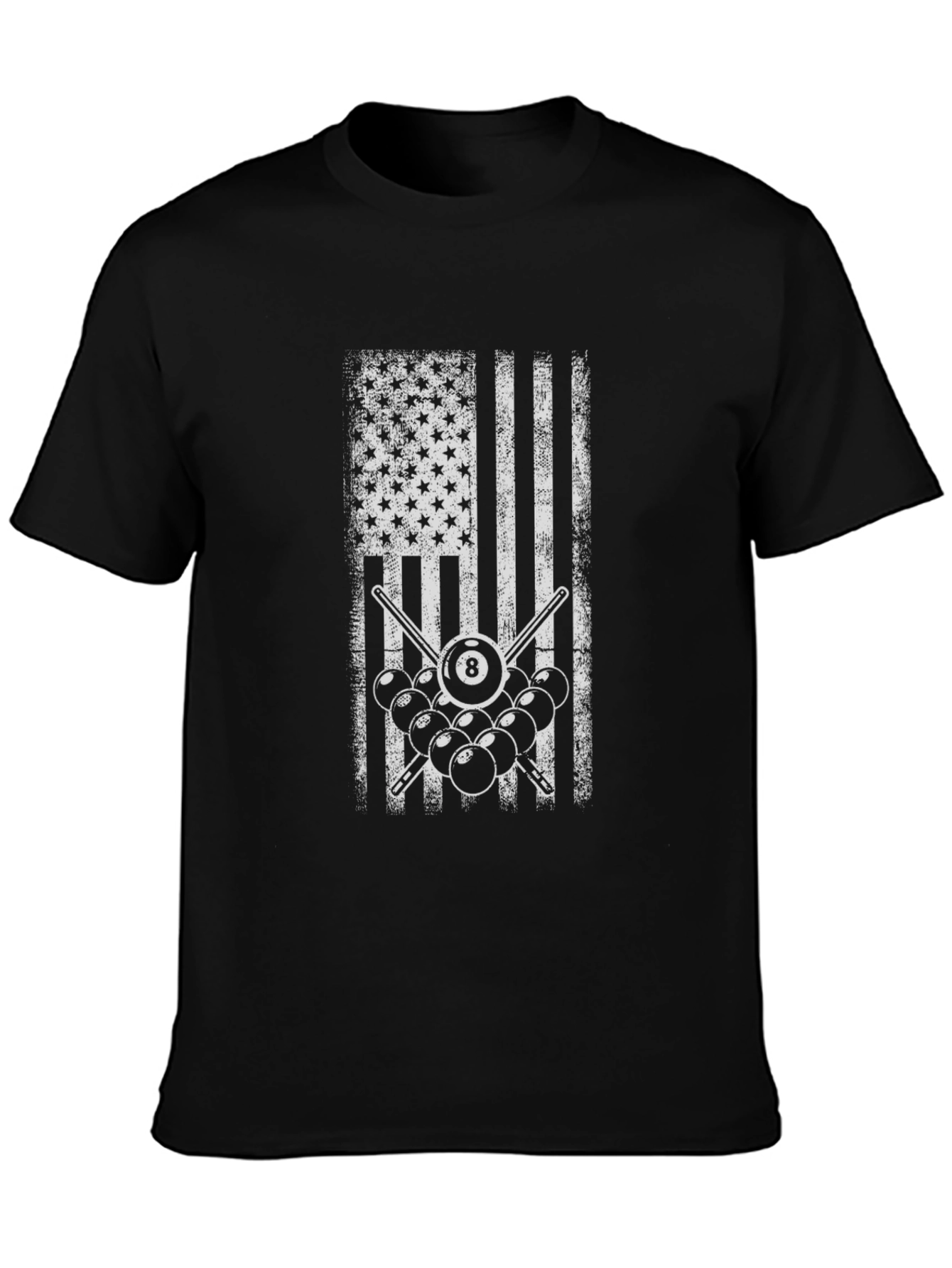 American Flag Billiards T-Shirt - 8 Ball Pool Tee