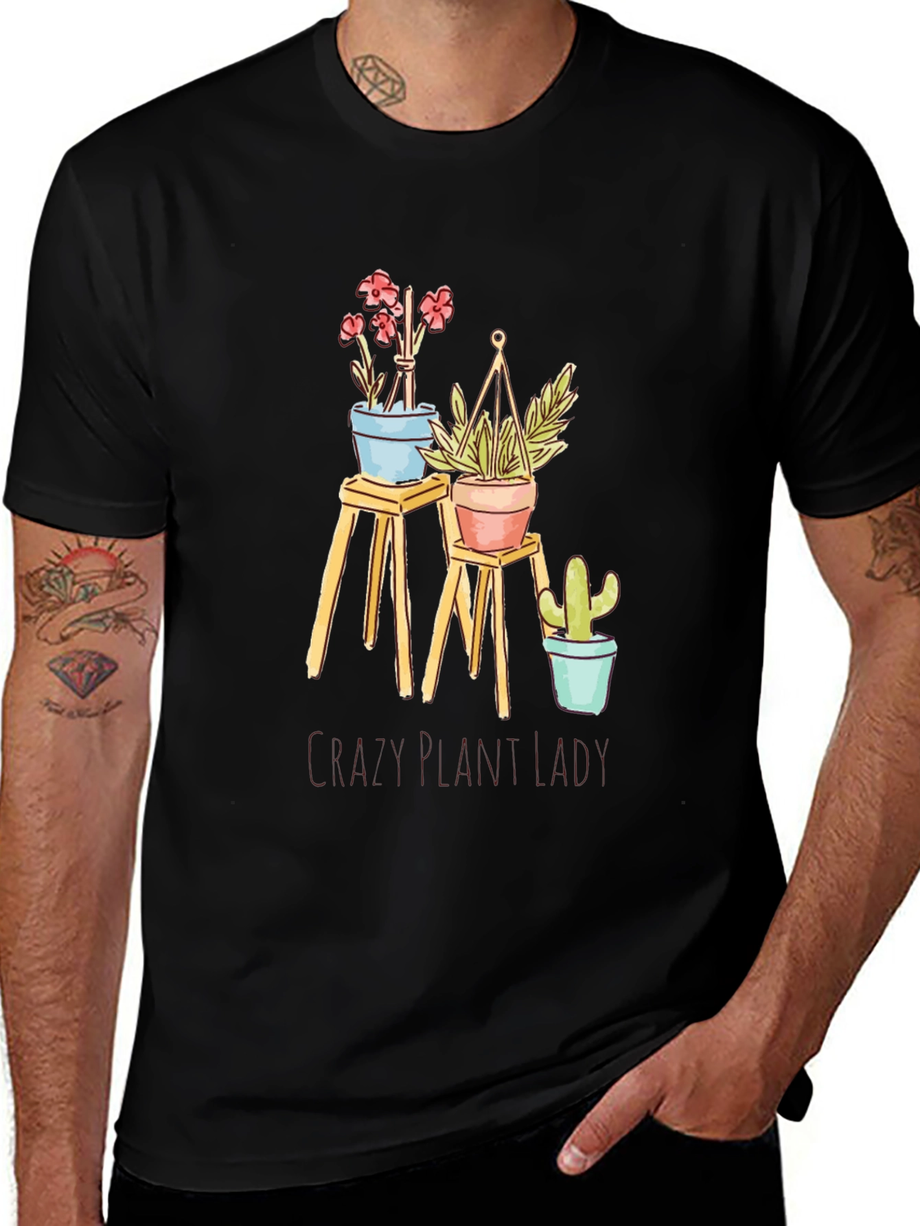 Crazy Plant Lady T-Shirt - Black