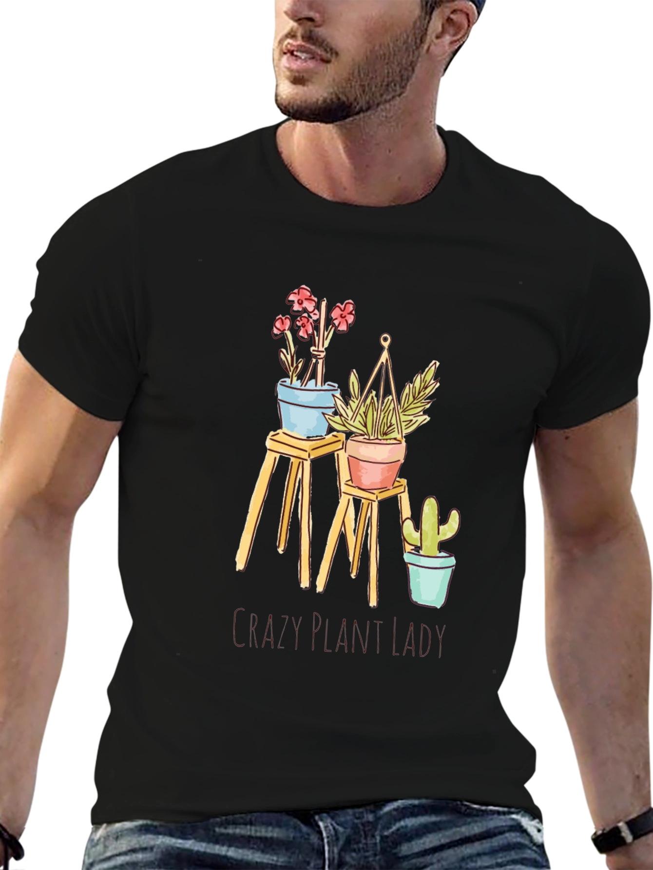 Crazy Plant Lady T-Shirt - Black