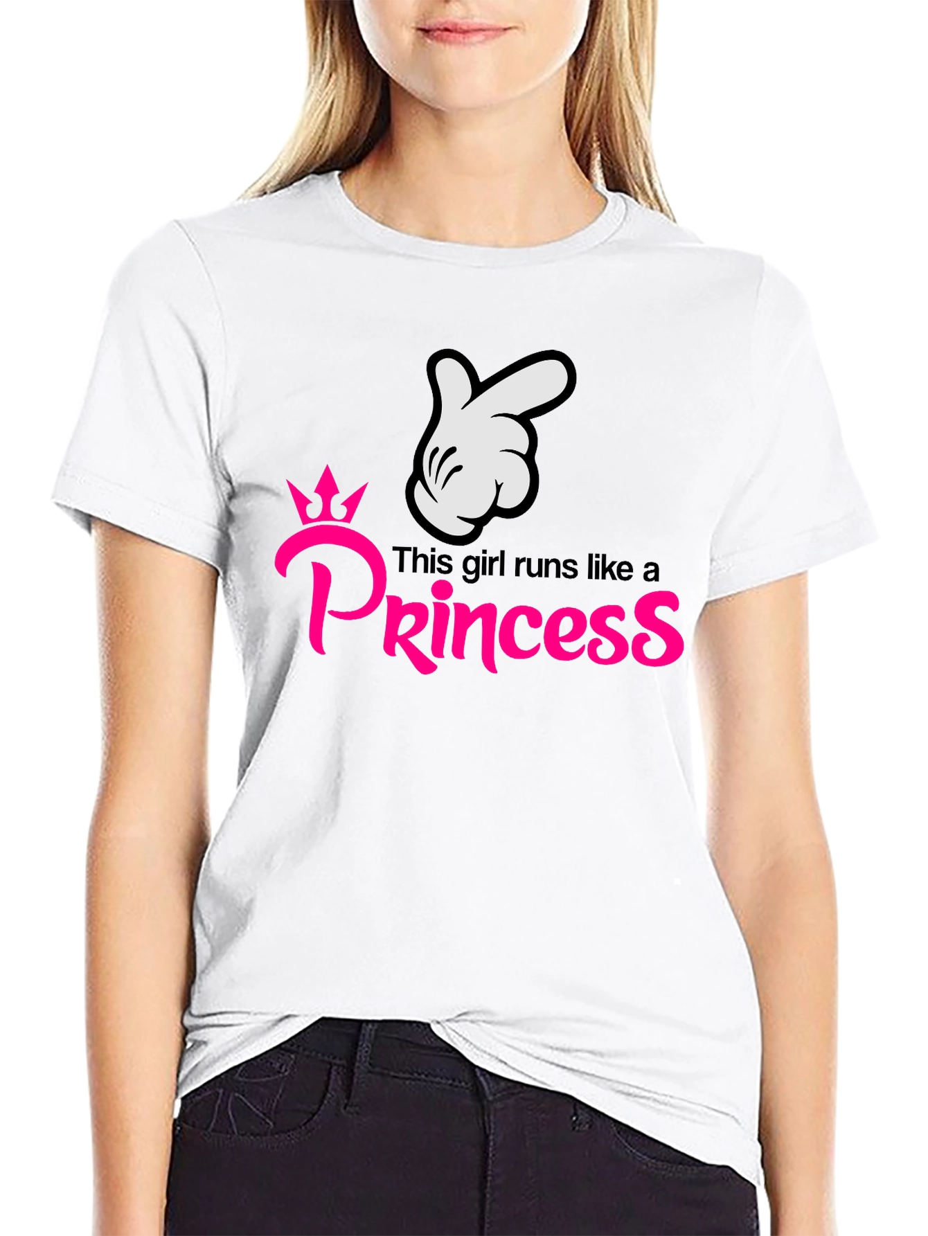Girls Runs Like a Princess Black T-Shirt