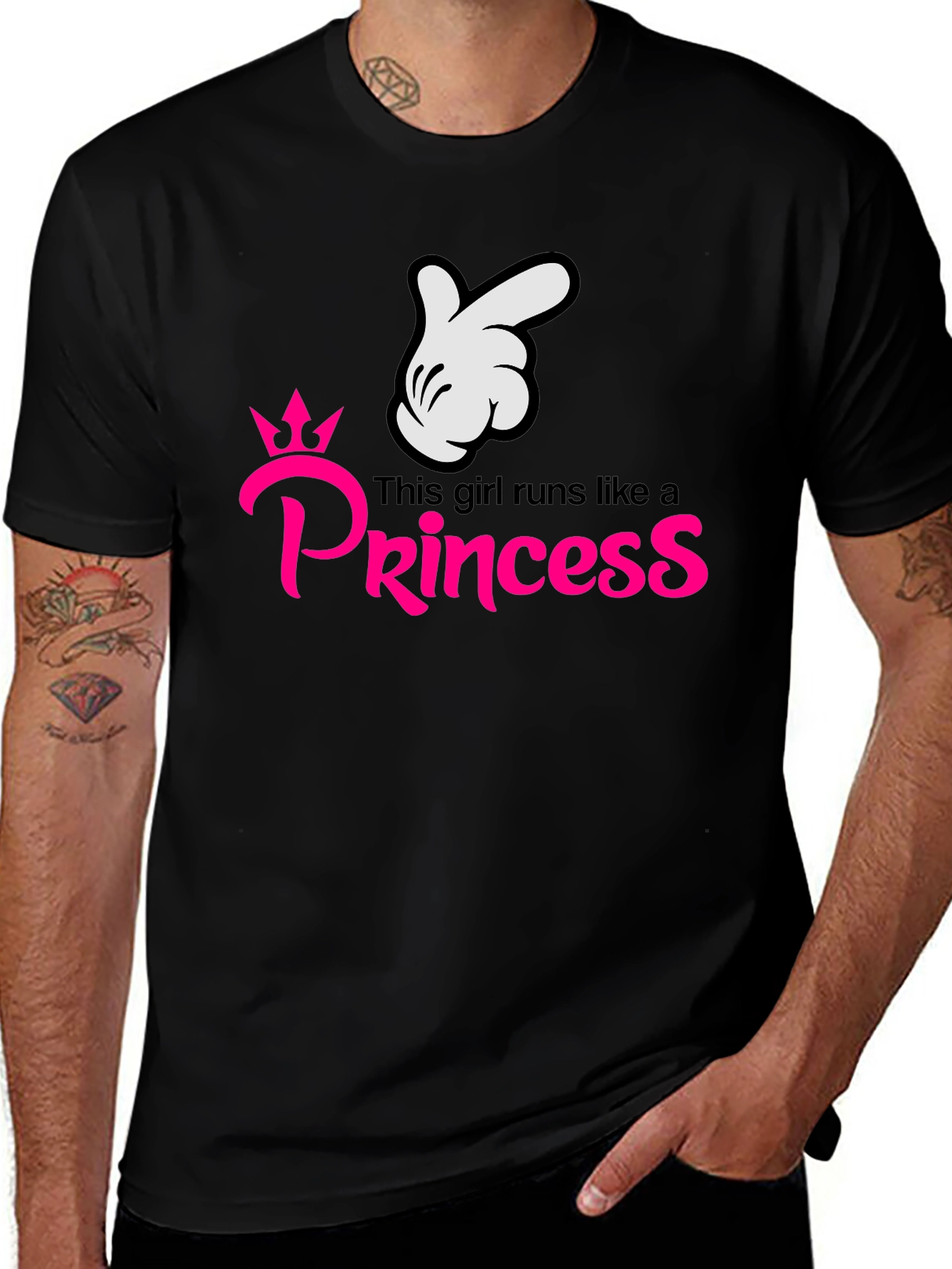 Girls Runs Like a Princess Black T-Shirt