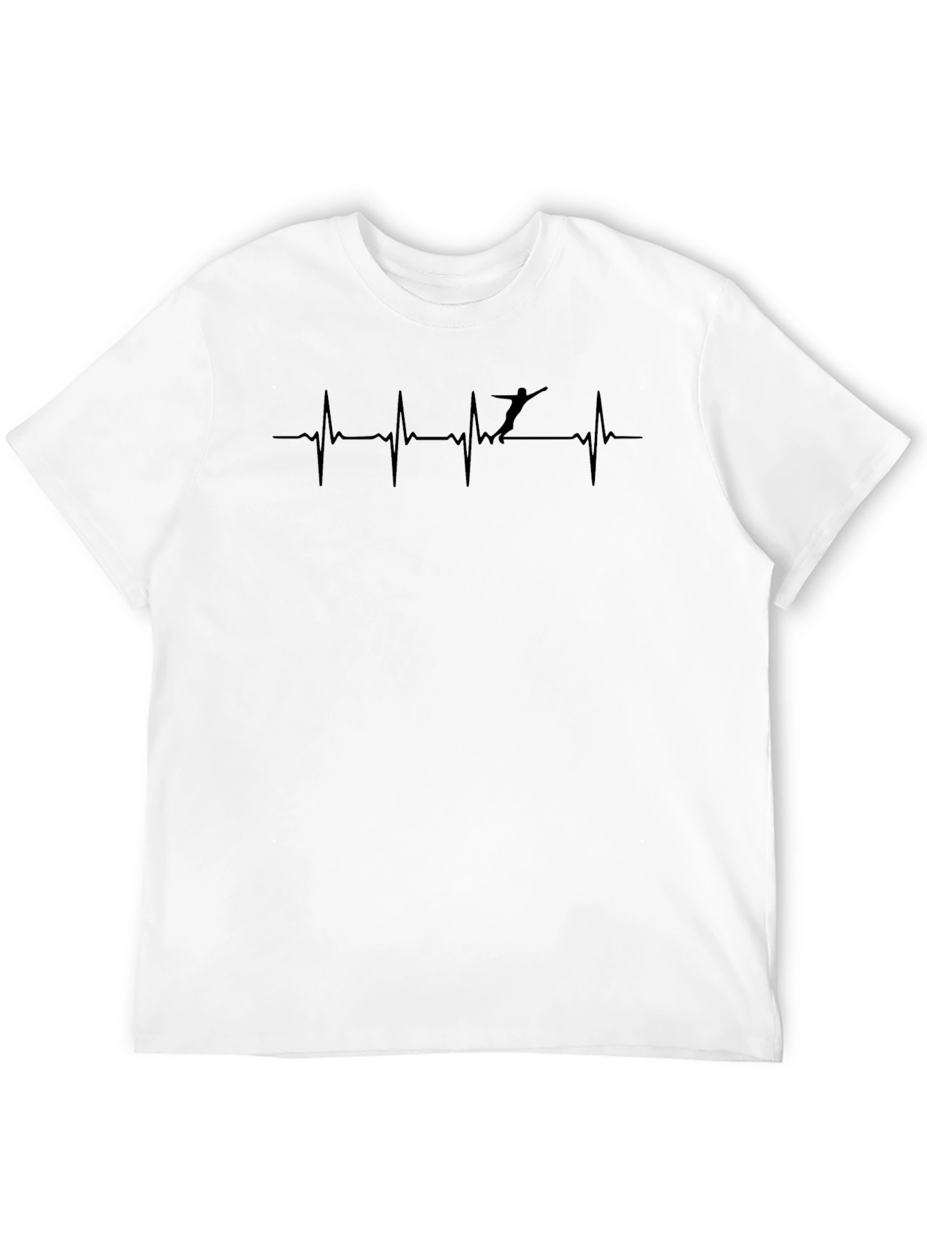 Figure Skating Heartbeat Graphic Tee - Black