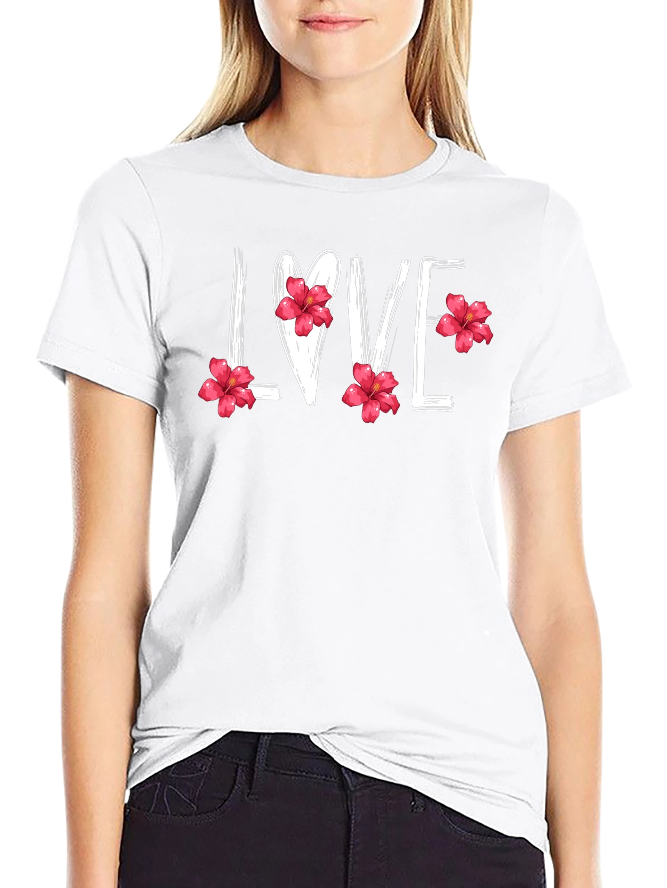 Floral LOVE T-Shirt - Stylish Graphic Tee