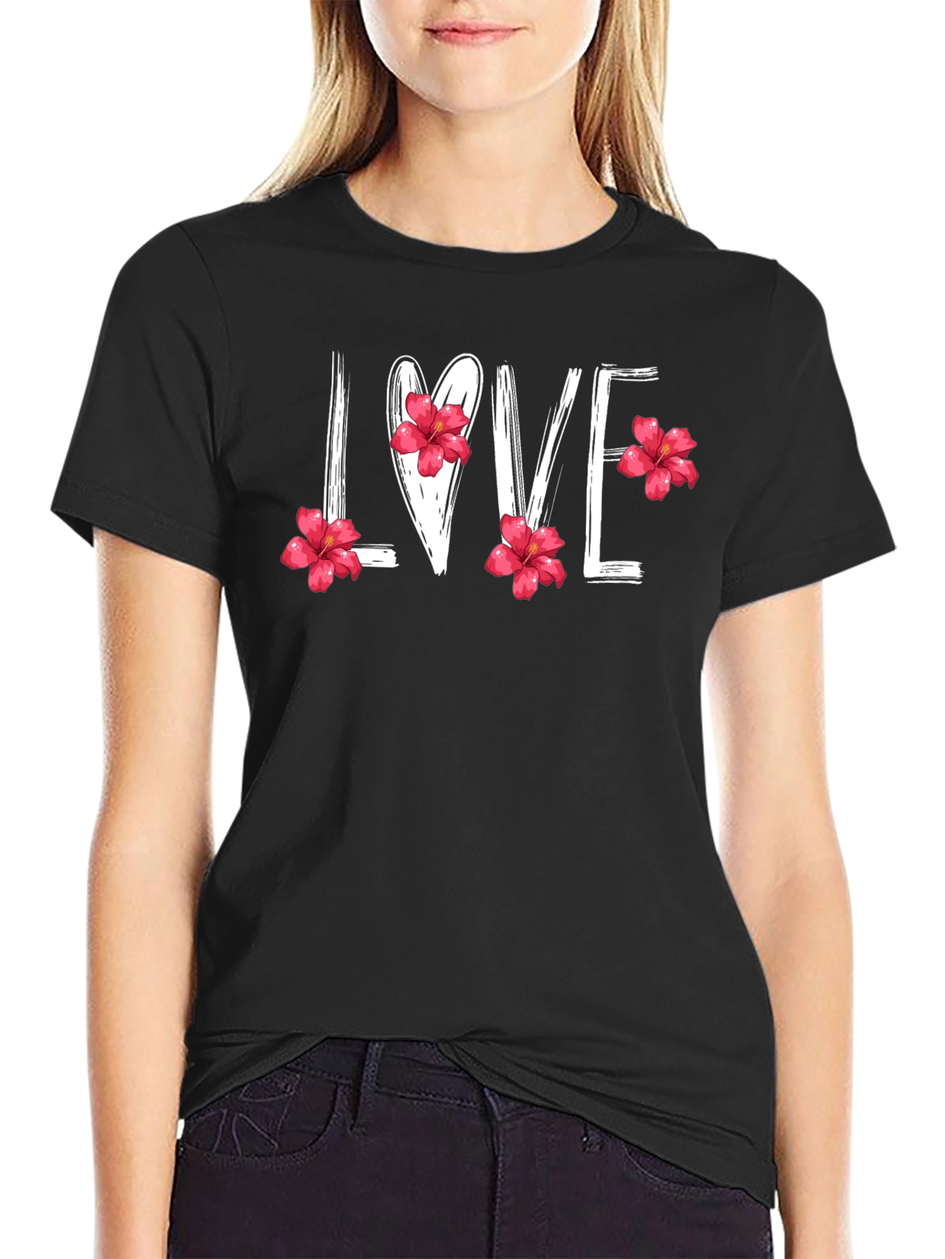 Floral LOVE T-Shirt - Stylish Graphic Tee
