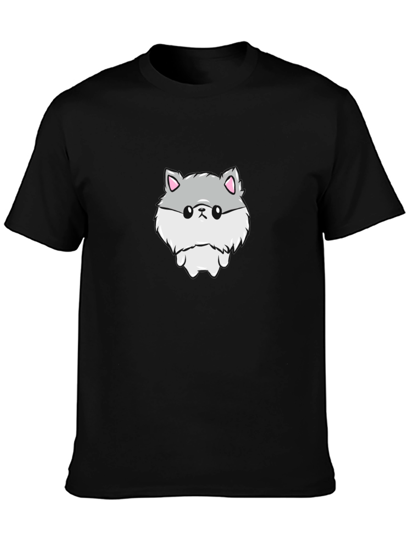 Cute Hamster Graphic Print Black T-Shirt