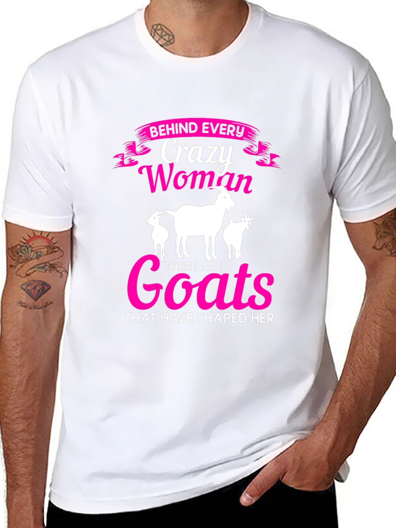 Crazy Woman Goats T-Shirt - Black