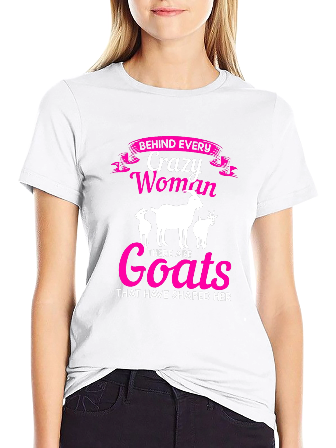 Crazy Woman Goats T-Shirt - Black