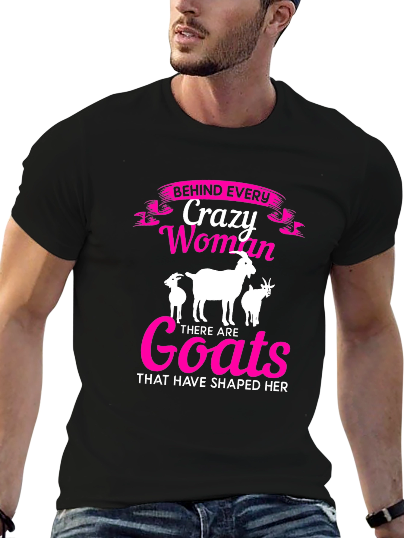 Crazy Woman Goats T-Shirt - Black