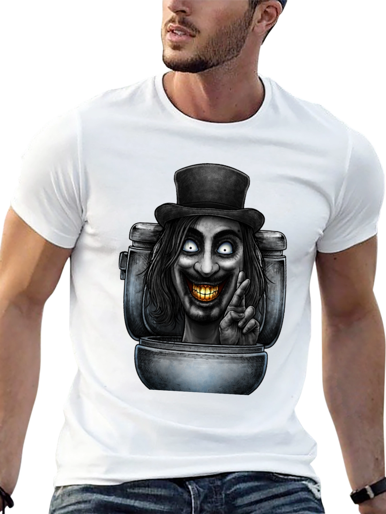 Toilet Monster T-Shirt - Black Graphic Tee