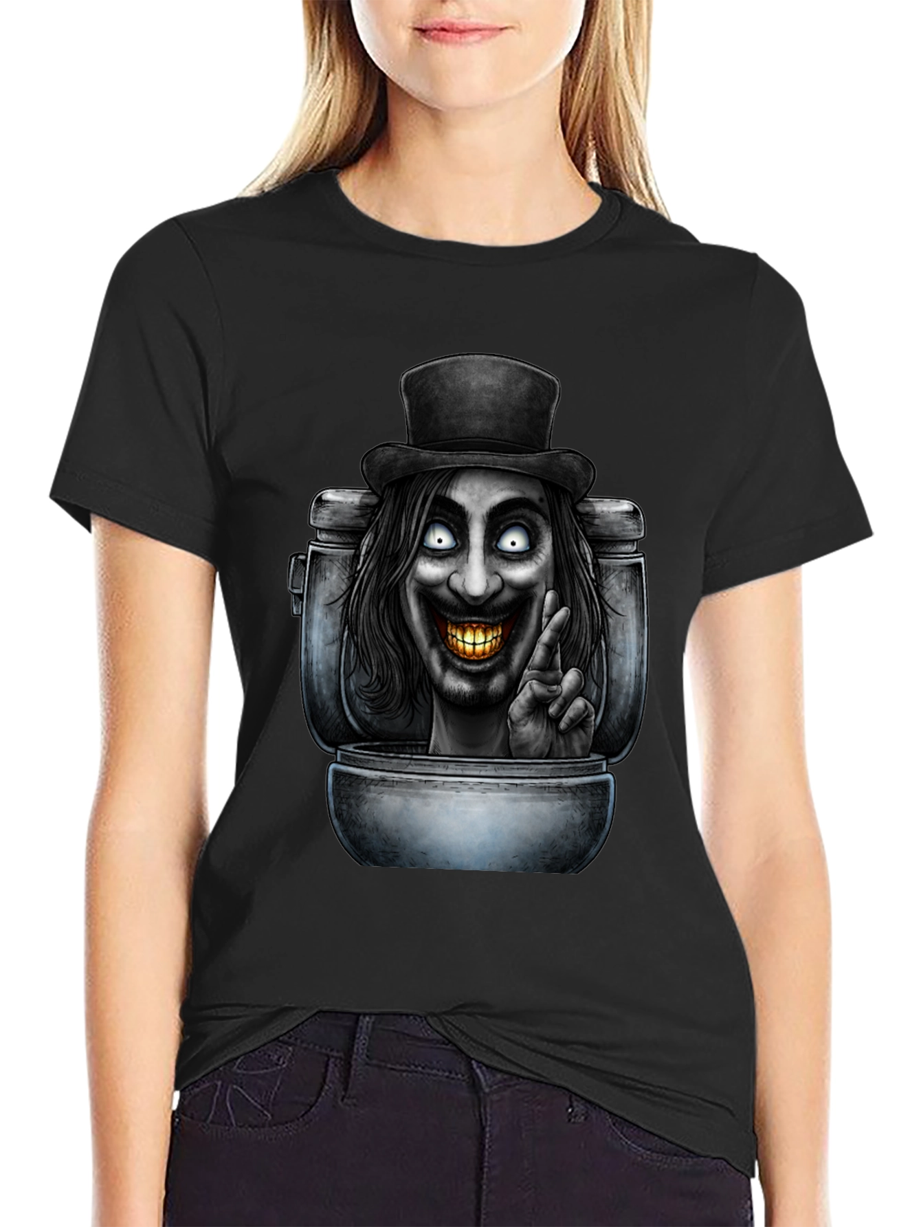 Toilet Monster T-Shirt - Black Graphic Tee
