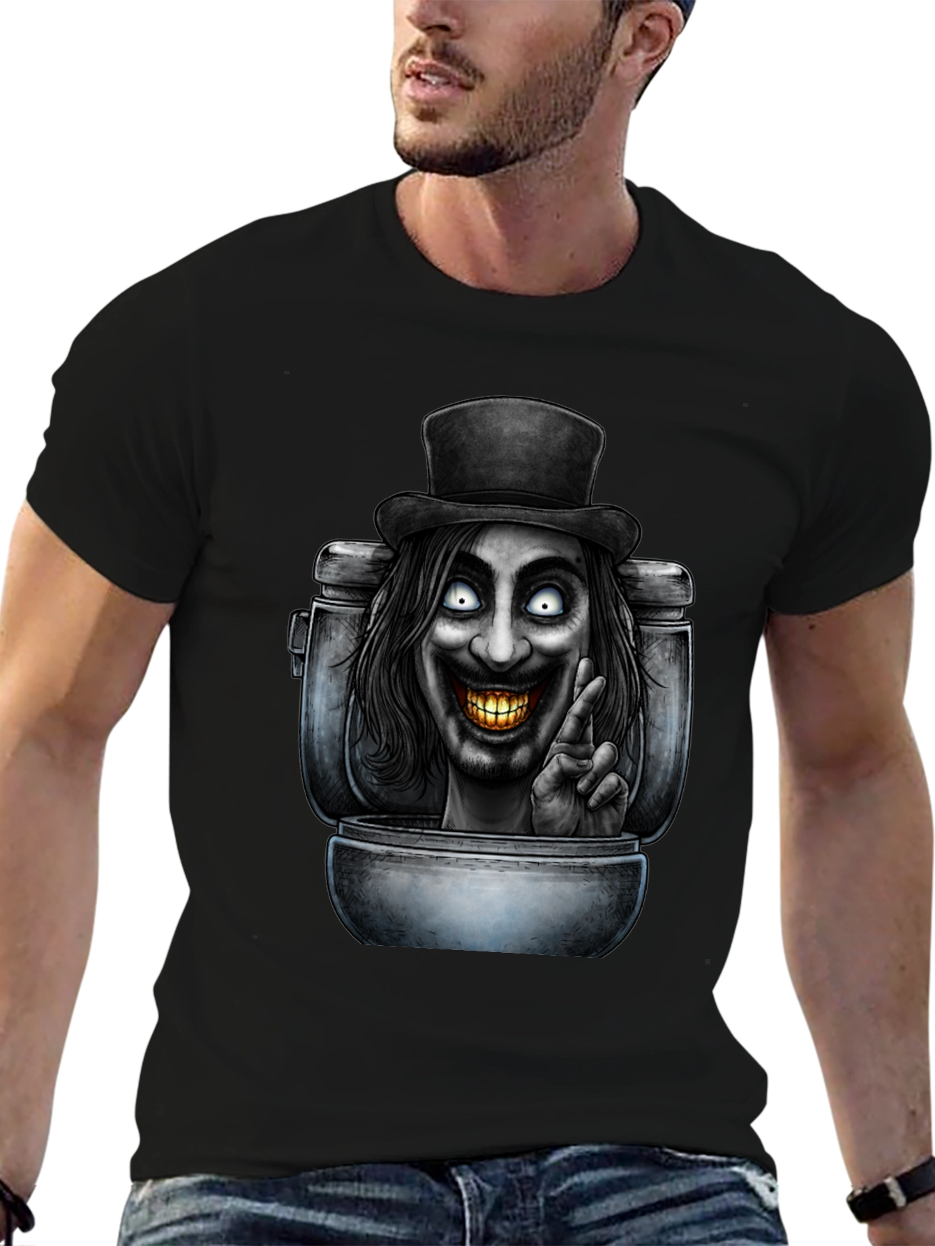 Toilet Monster T-Shirt - Black Graphic Tee