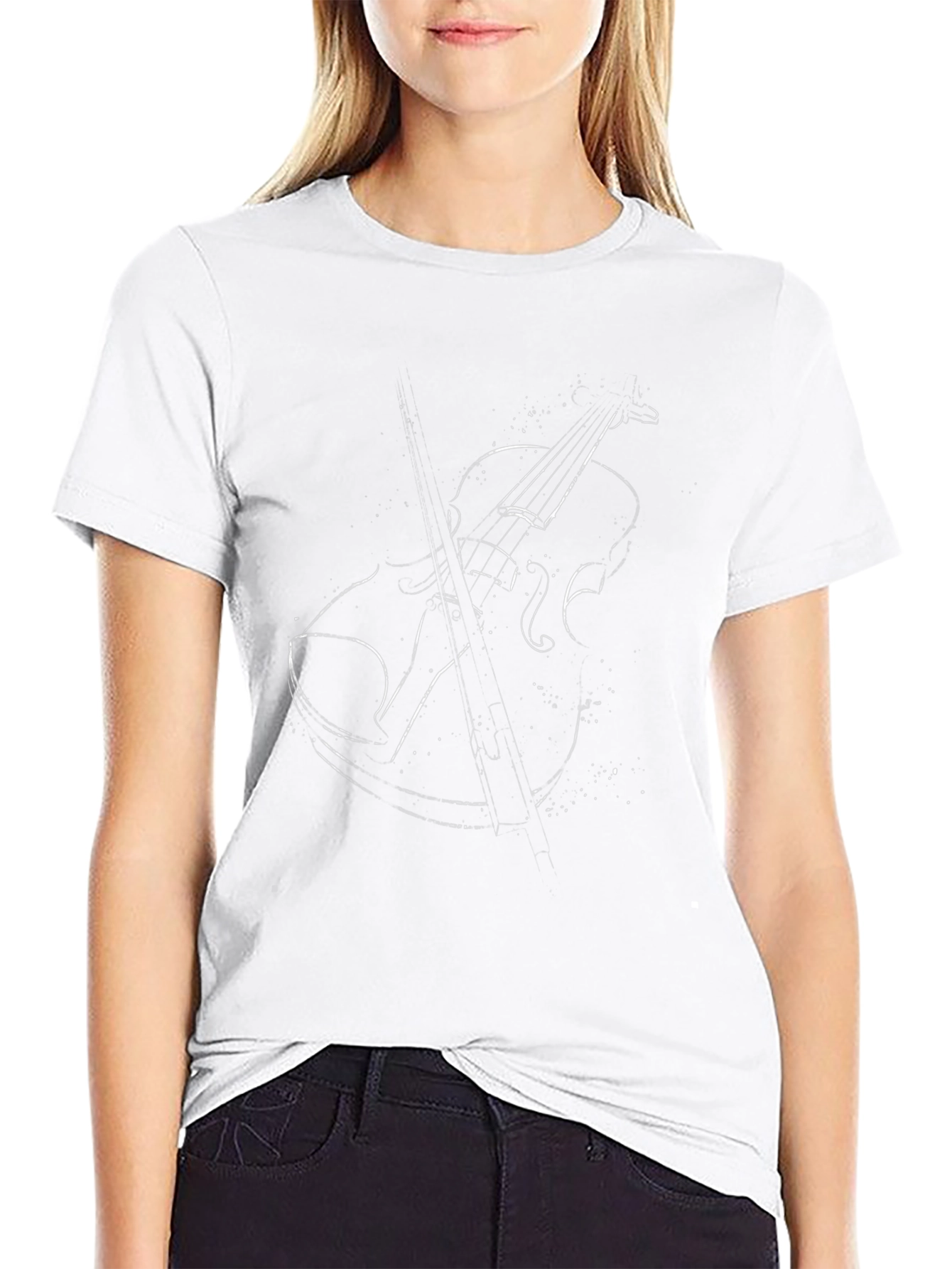 Violin Graphic Tee - Musical Instrument T-Shirt