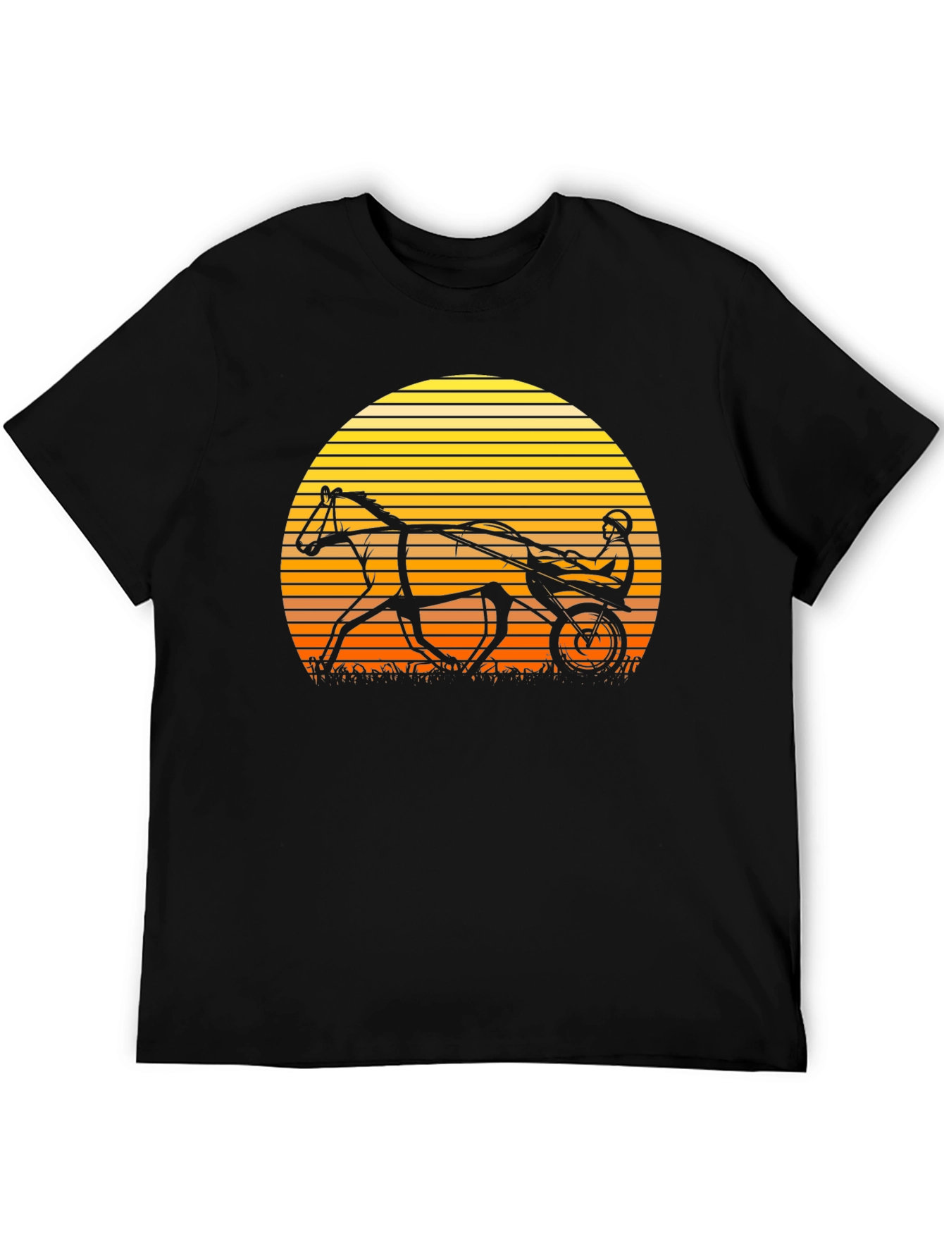 Retro Horse and Buggy T-Shirt - Sunset Design