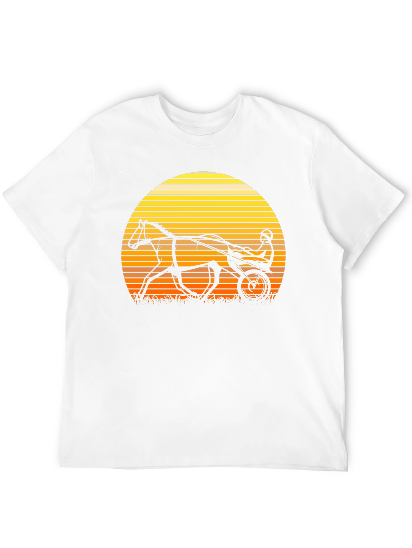 Retro Horse and Buggy T-Shirt - Sunset Design