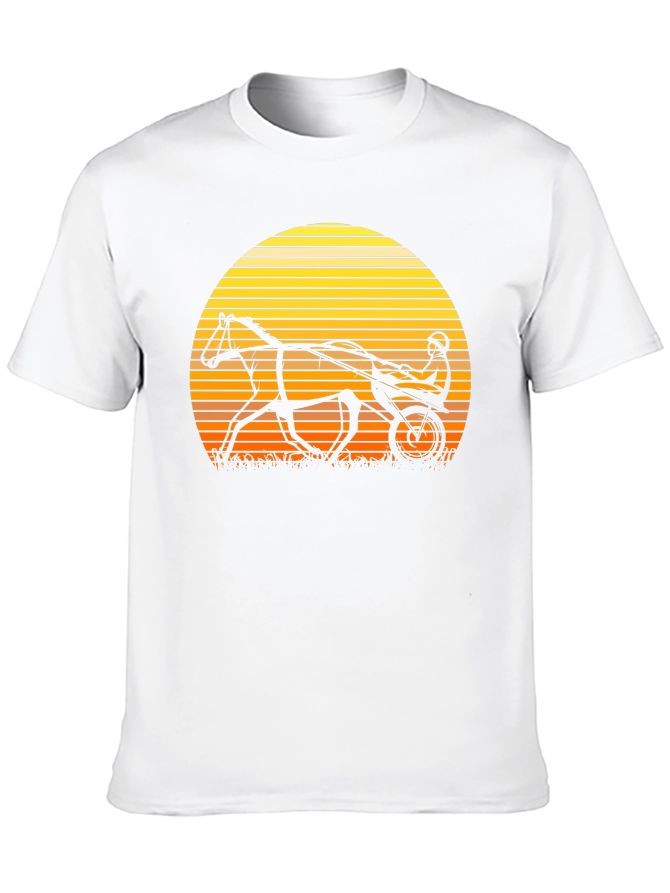 Retro Horse and Buggy T-Shirt - Sunset Design