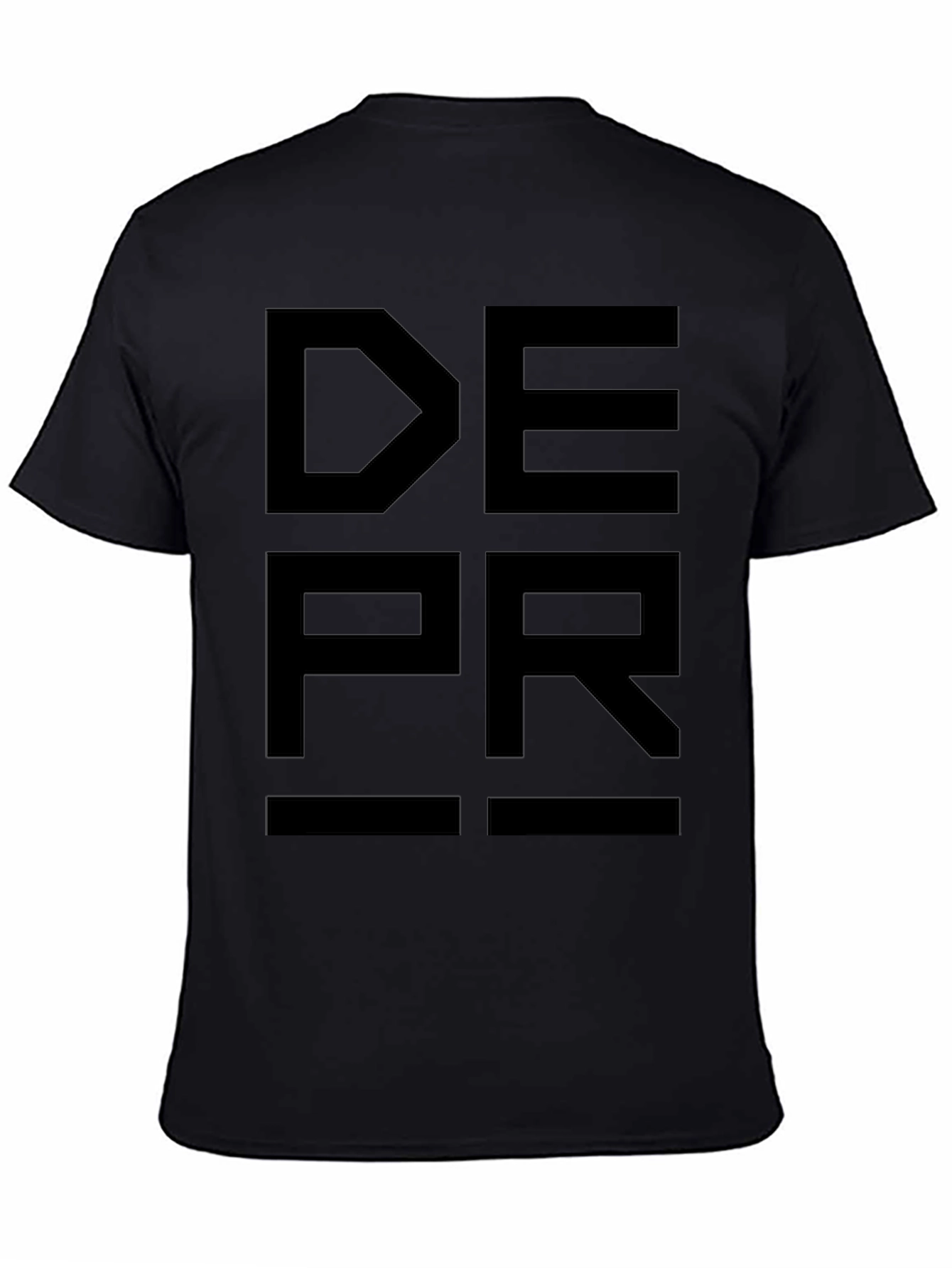 DEPR Graphic Tee - Black Minimalist Design