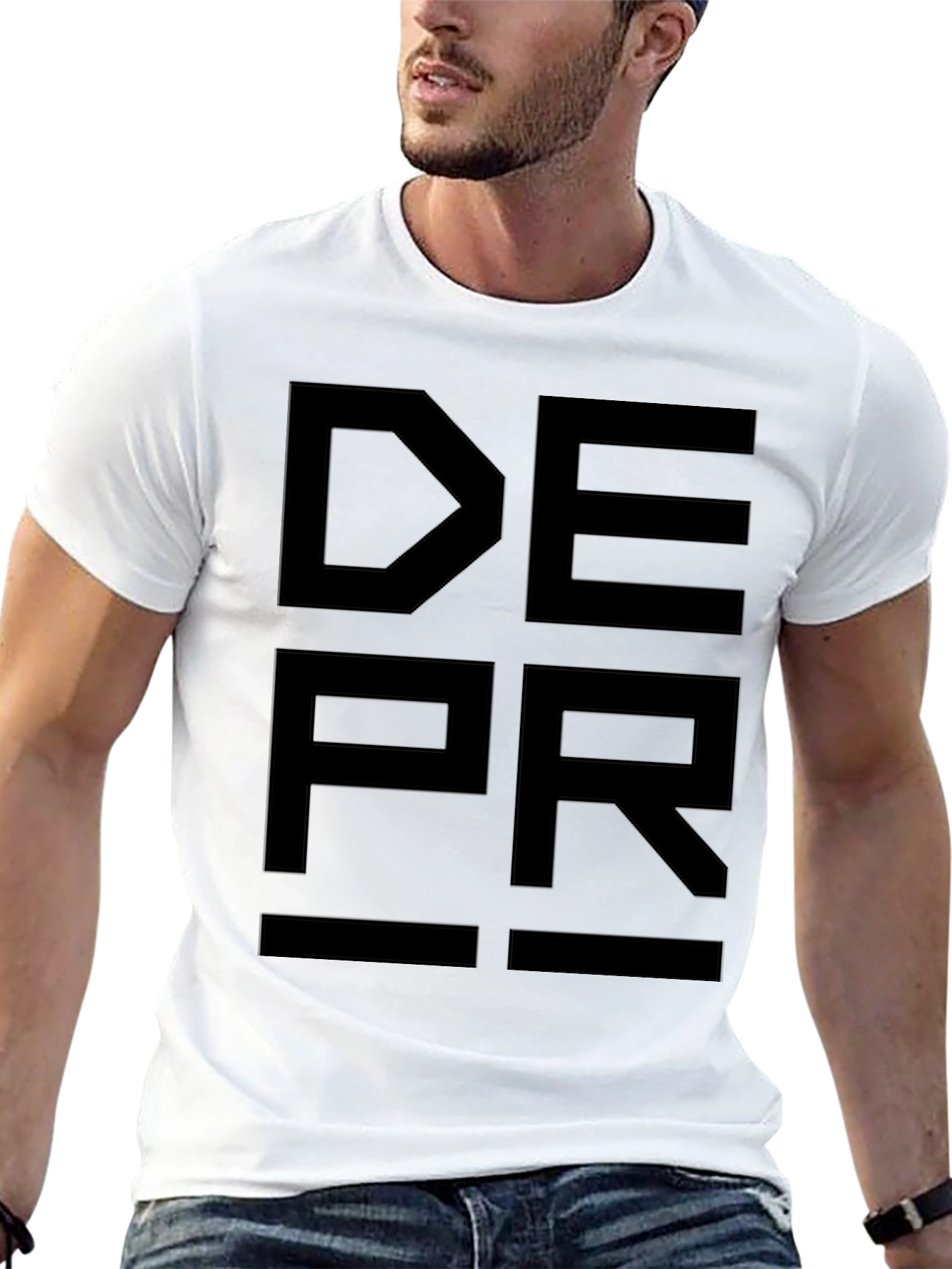 DEPR Graphic Tee - Black Minimalist Design