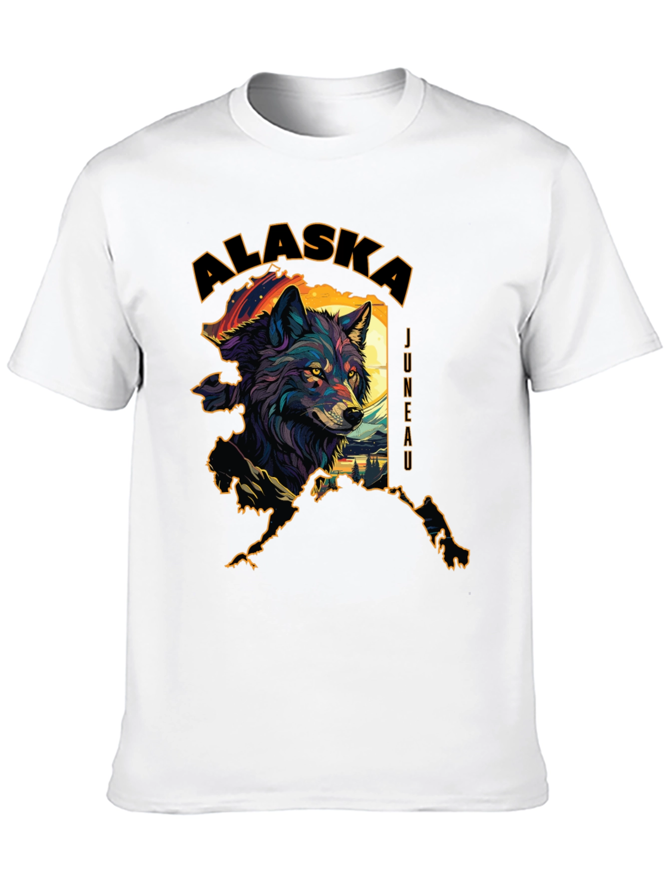 Alaska Wolf Graphic Tee - Juneau Souvenir Shirt