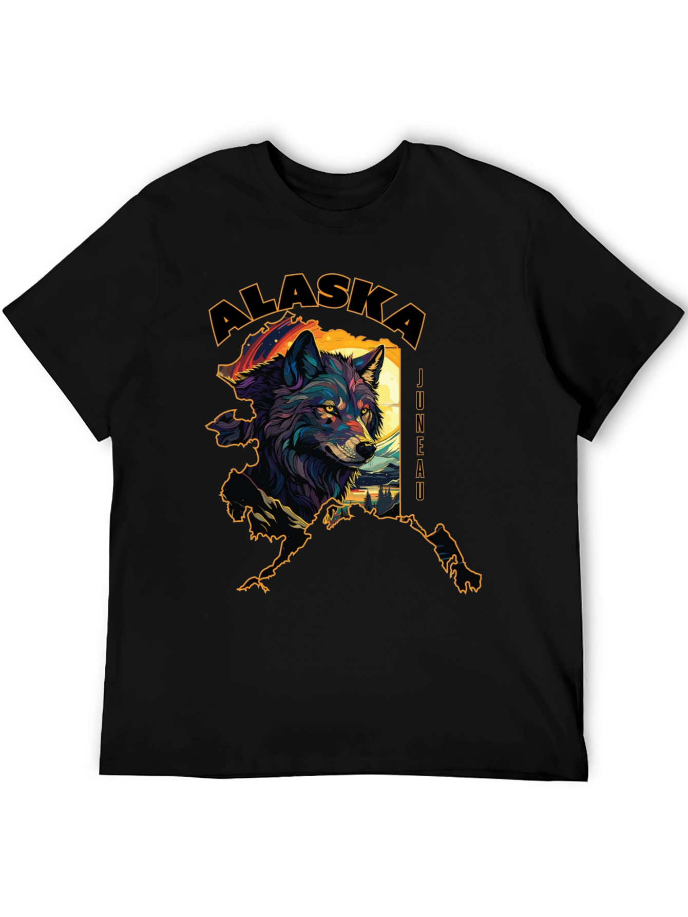 Alaska Wolf Graphic Tee - Juneau Souvenir Shirt