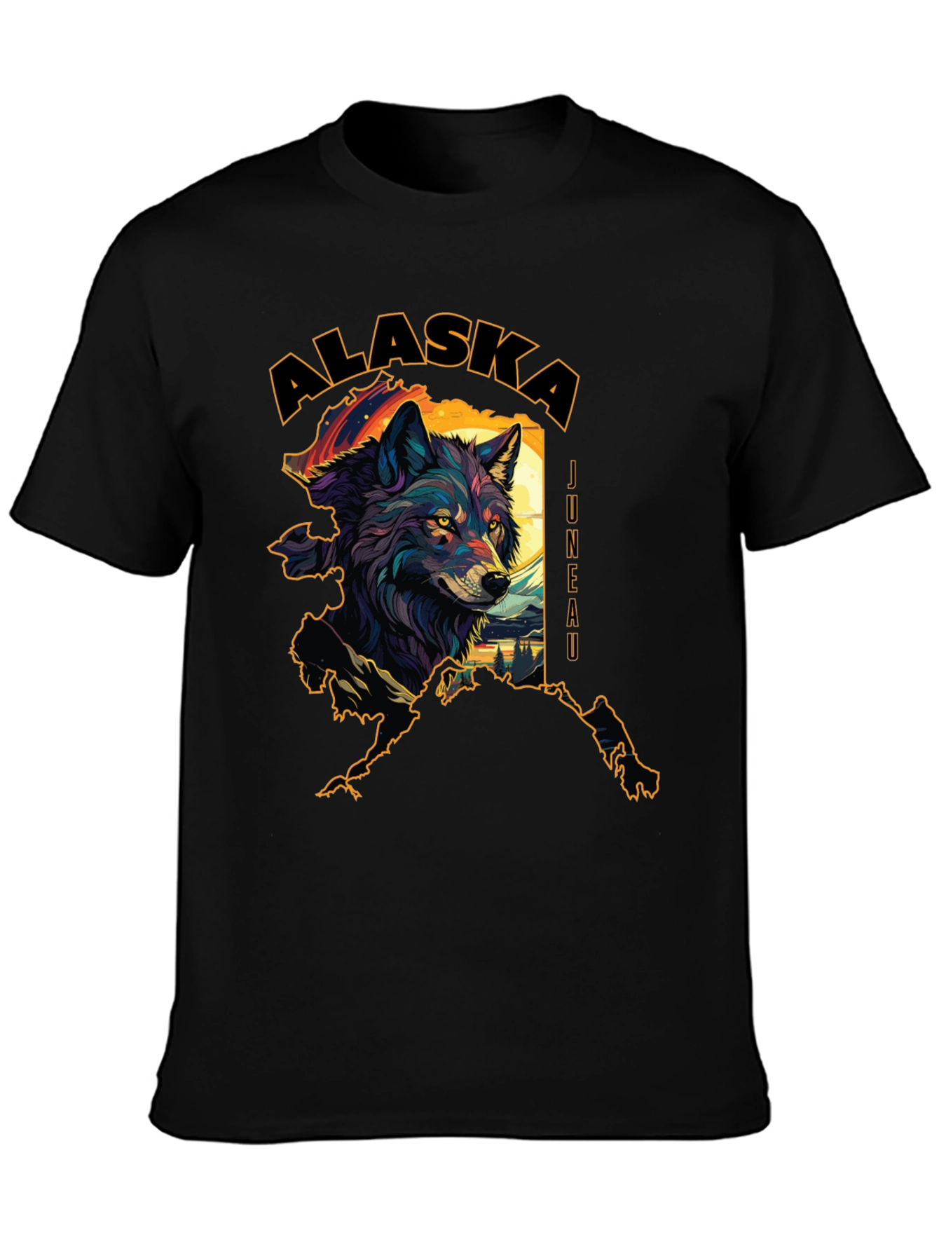 Alaska Wolf Graphic Tee - Juneau Souvenir Shirt
