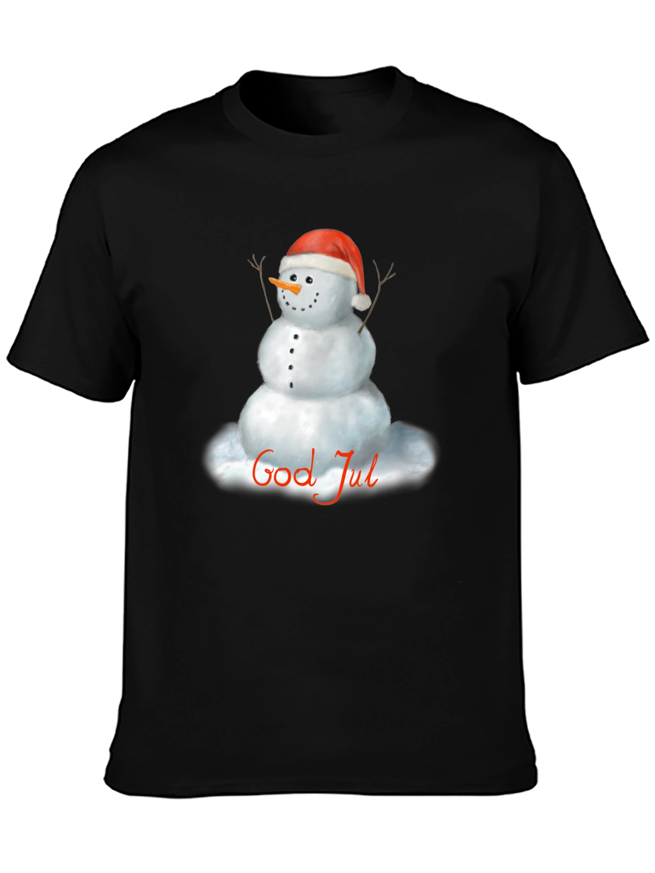 God Jul Snowman Graphic Tee - Holiday Cheer!