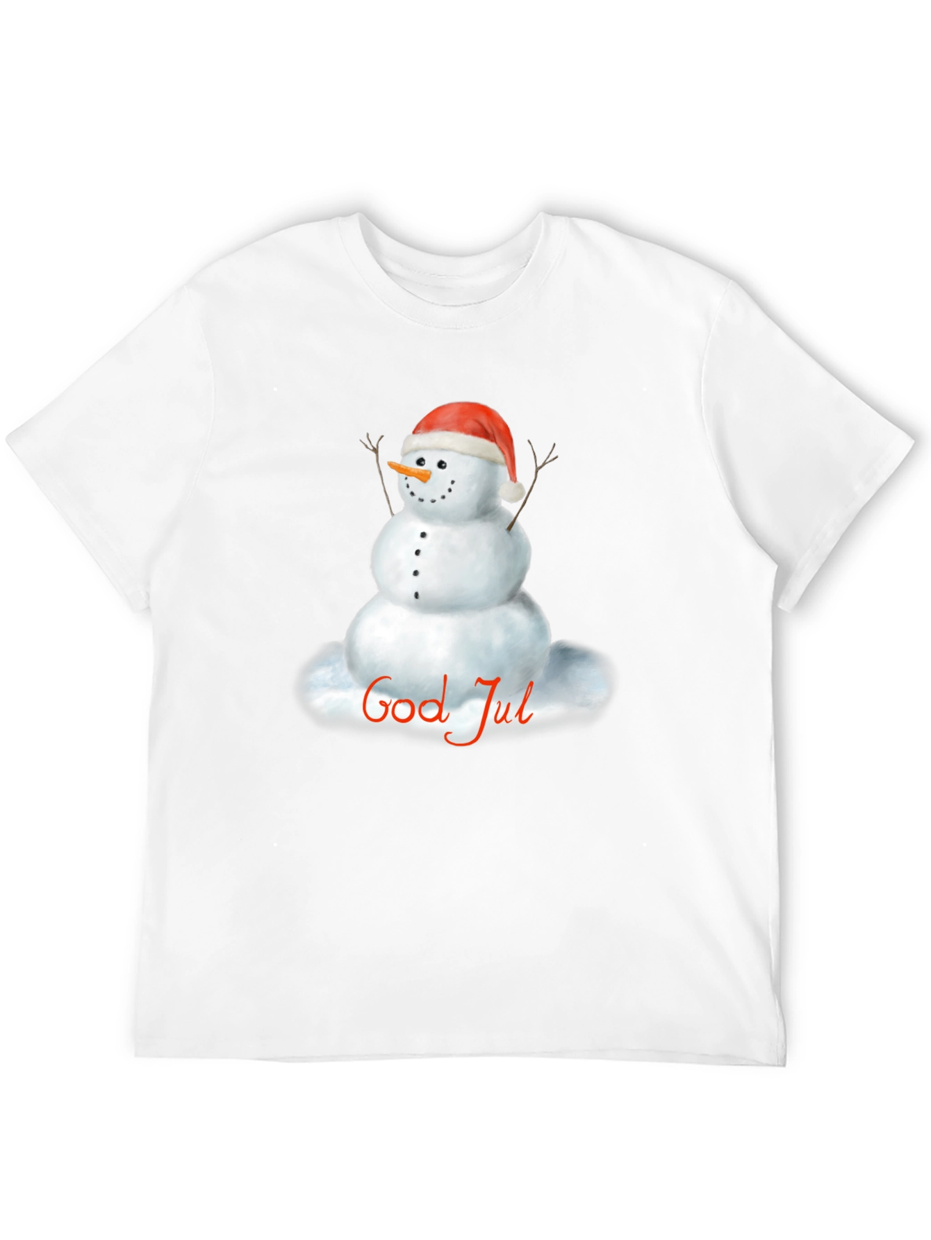 God Jul Snowman Graphic Tee - Holiday Cheer!