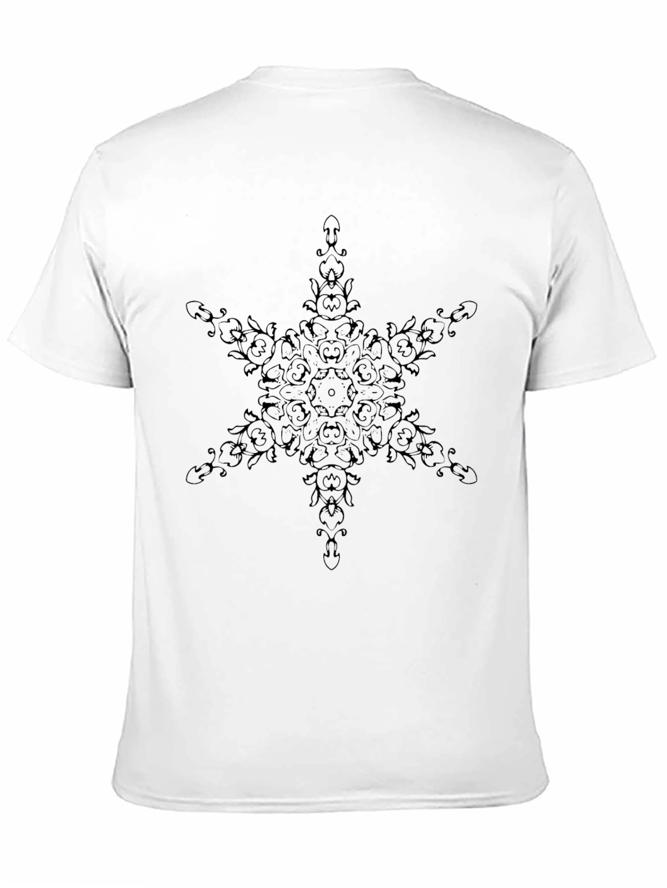 Black Floral Star Mandala Tee