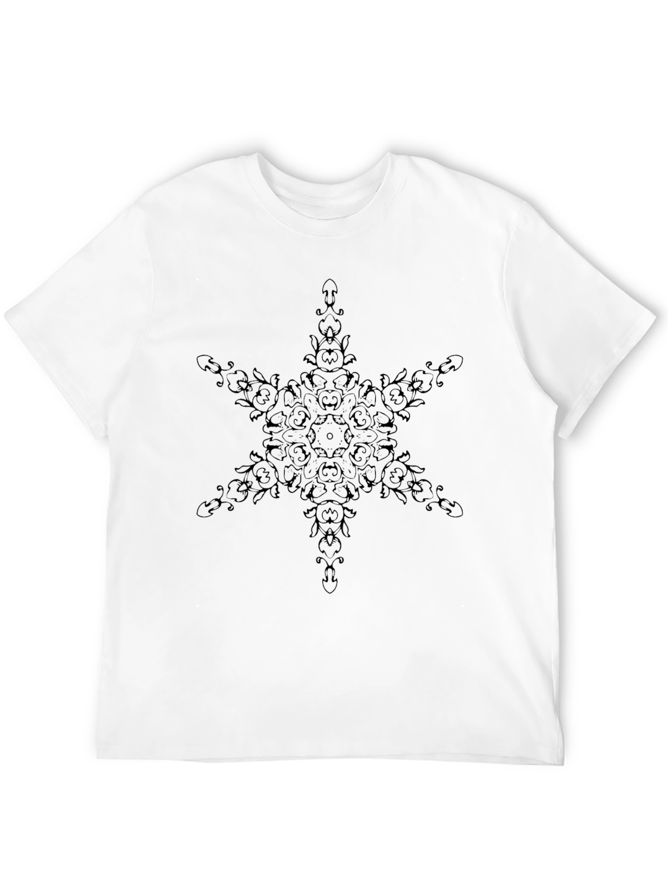 Black Floral Star Mandala Tee