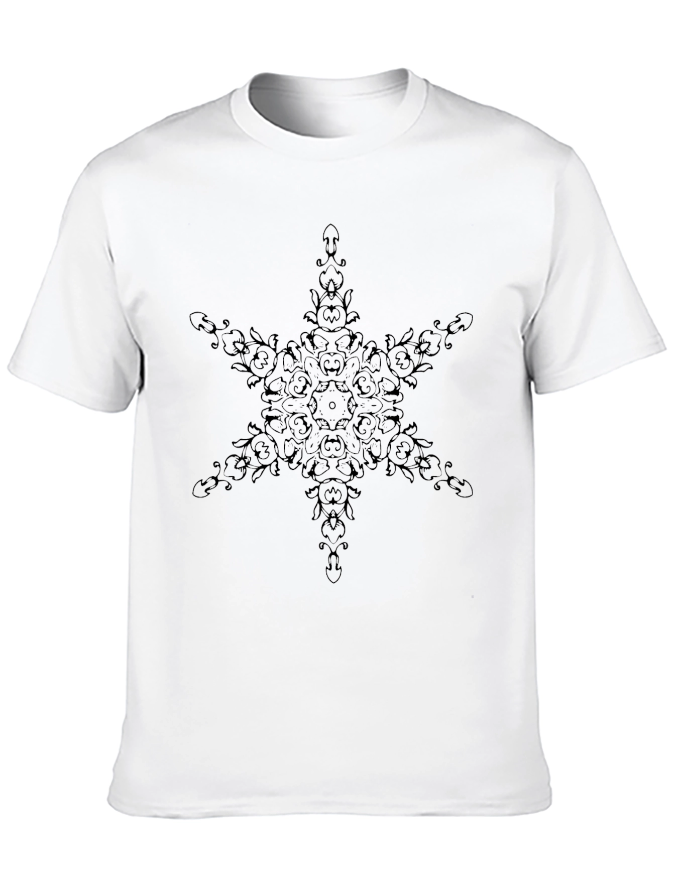 Black Floral Star Mandala Tee