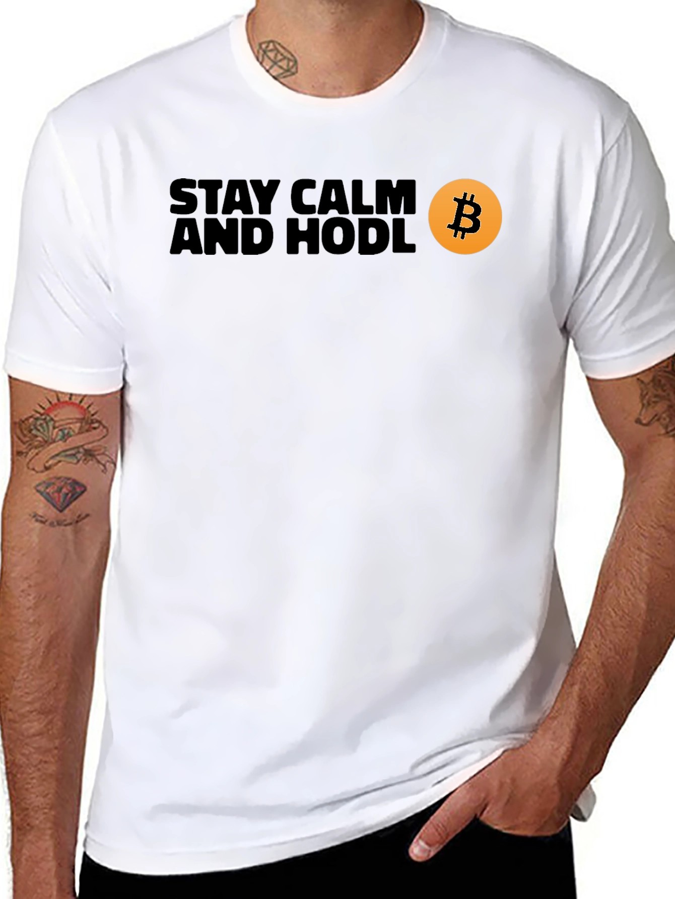 Stay Calm and Hodl Bitcoin Crypto T-Shirt