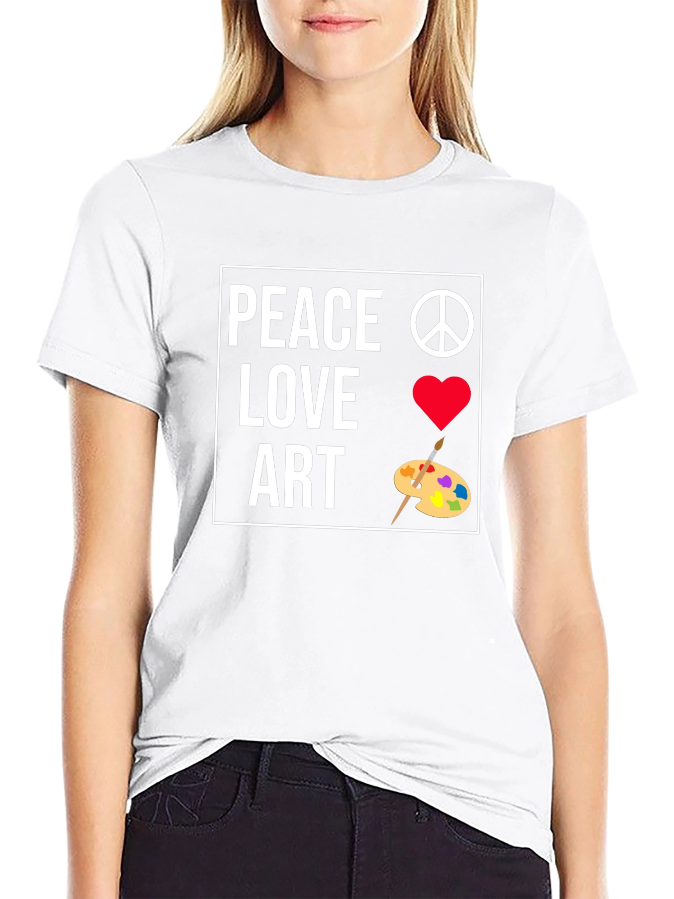 Peace Love Art Graphic T-Shirt